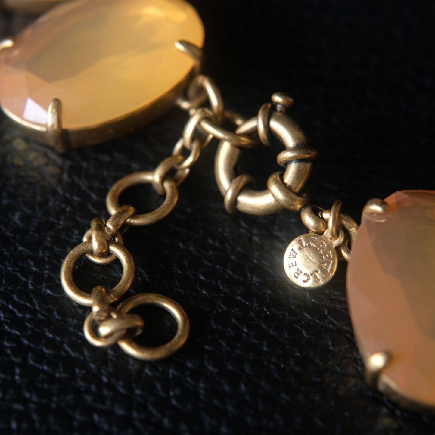 Vintage J.Crew Faceted Opalescent Glass Statement Collar Necklace – Chunky Gold-Tone Choker
