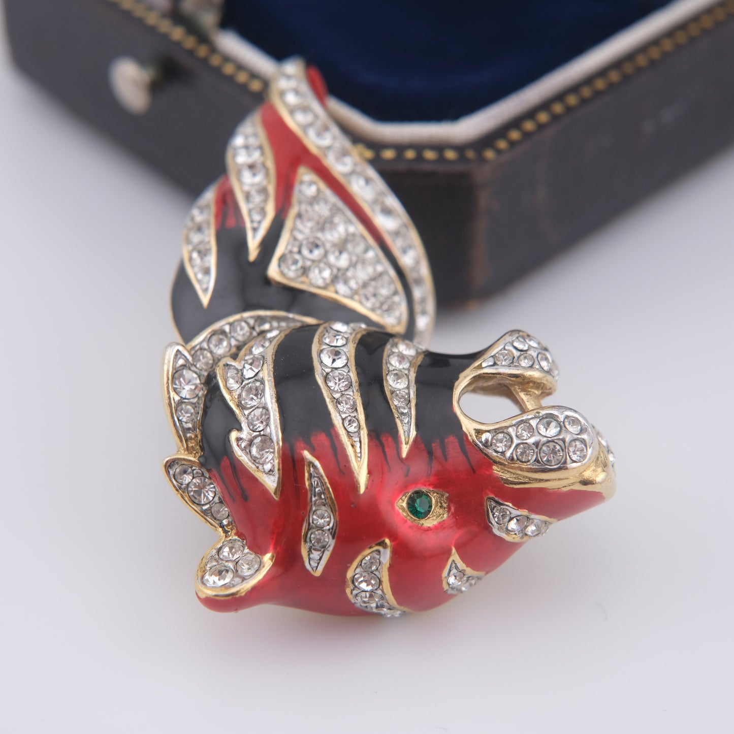 Fiery Vintage Tiger Head Brooch by Attwood & Sawyer