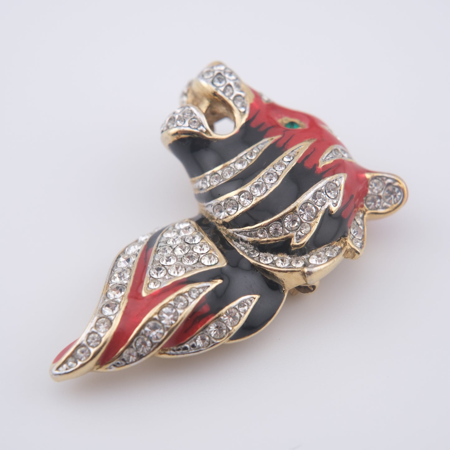 Fiery Vintage Tiger Head Brooch by Attwood & Sawyer