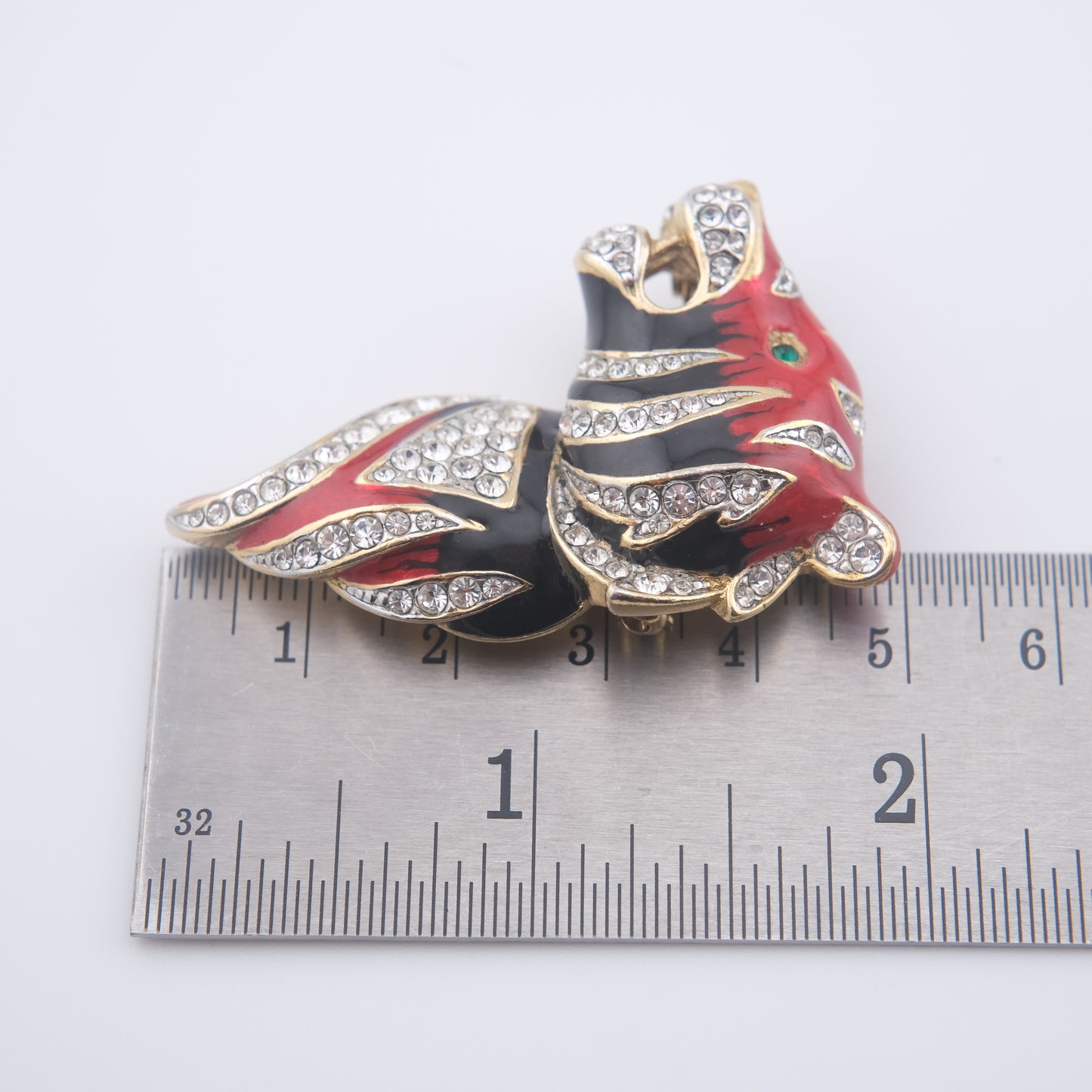 Fiery Vintage Tiger Head Brooch by Attwood & Sawyer