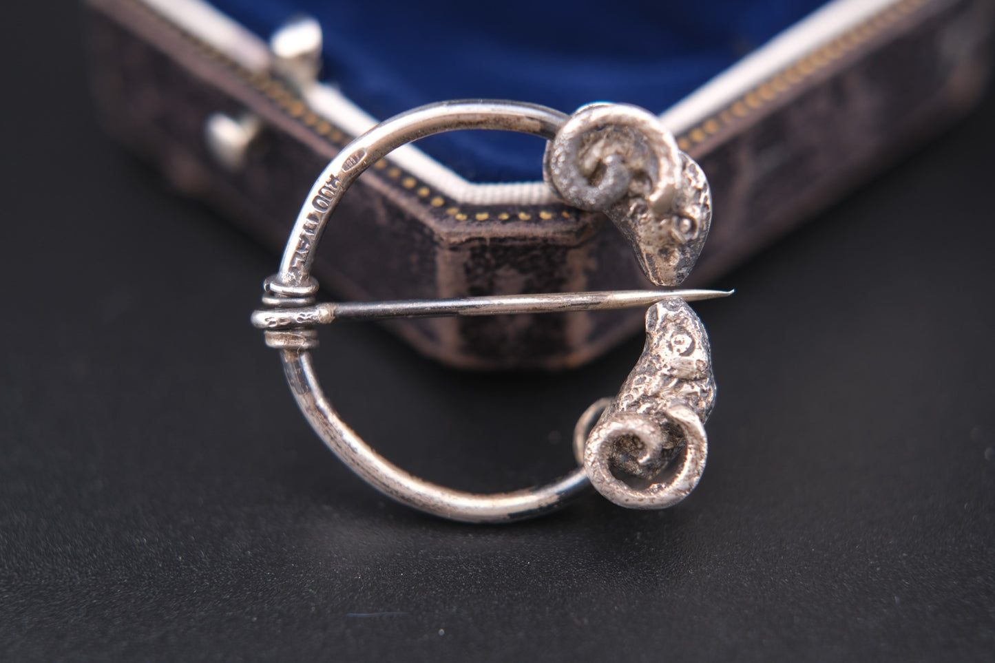 Vintage Double Ram Penannular Brooch – 800 Silver