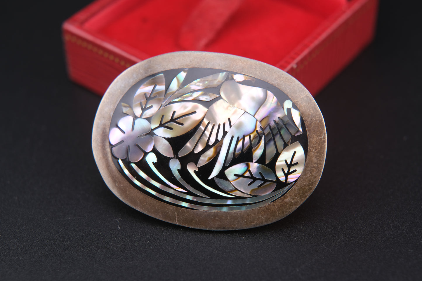 Vintage Mexican Sterling Silver & Abalone Inlay Bird Brooch/Pendant