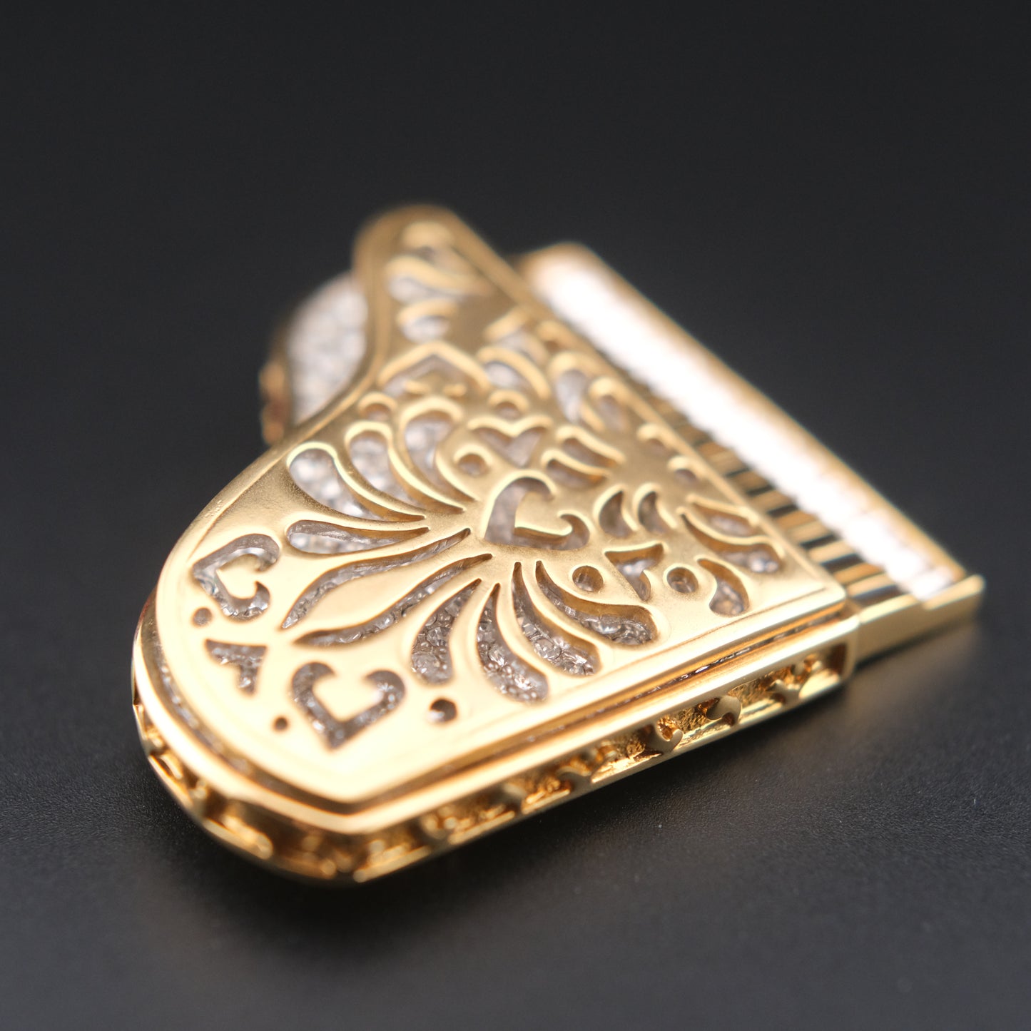 Swarovski Grand Piano Brooch – Gold-Tone with Crystal Accents