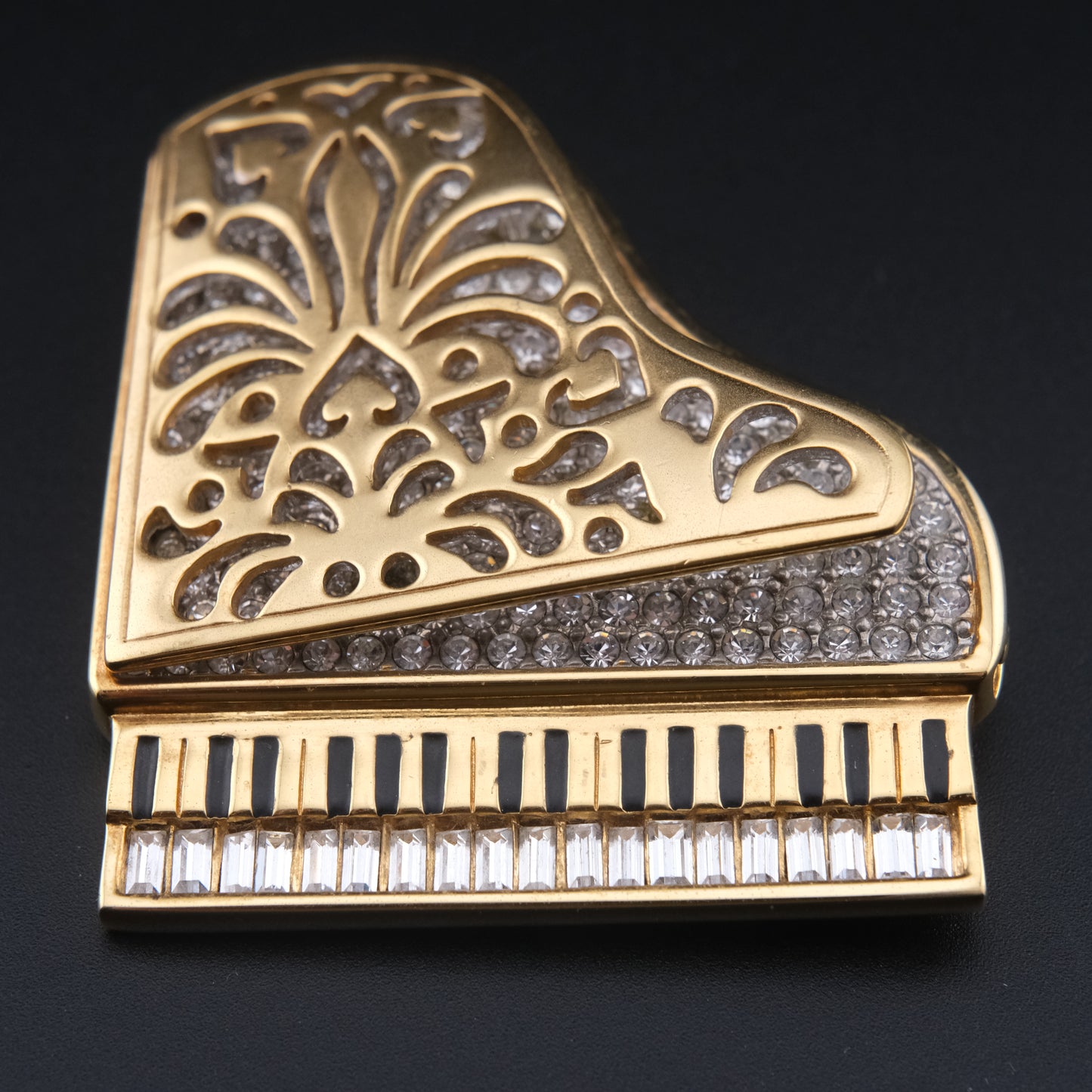 Swarovski Grand Piano Brooch – Gold-Tone with Crystal Accents