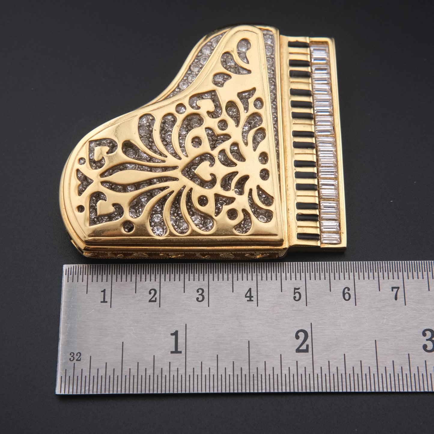 Swarovski Grand Piano Brooch – Gold-Tone with Crystal Accents