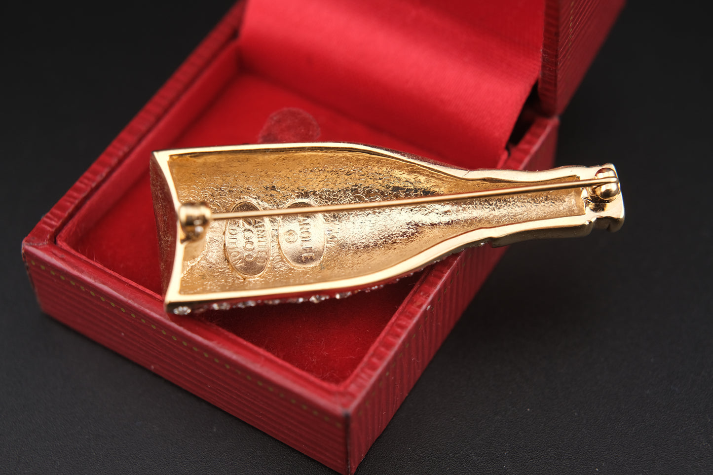 Carolee Crystal Champagne Bottle Limited Edition 2000 Brooch