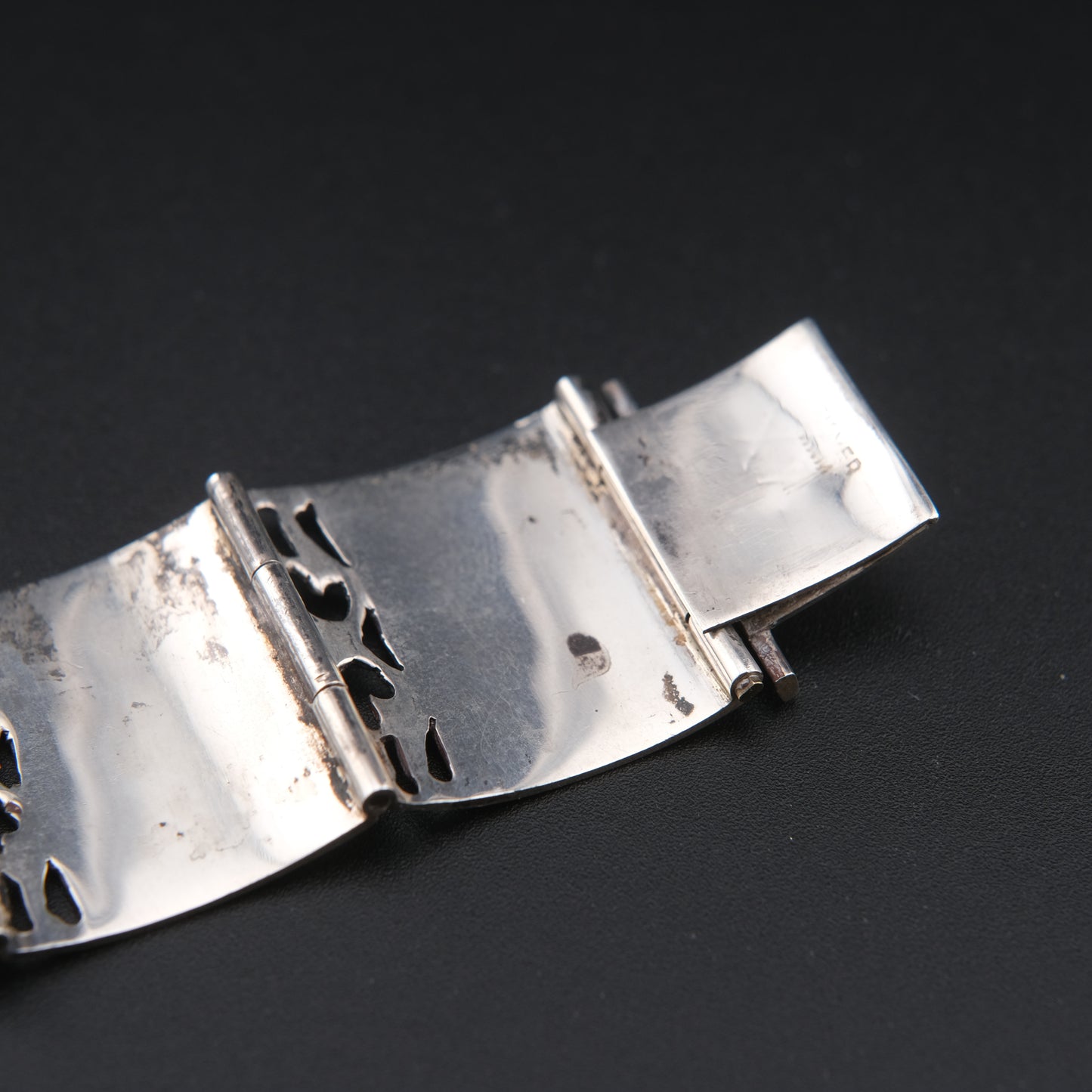 1950s Siam Sterling Dancer Panel Bracelet – Multicolor Enamel on Sterling Silver
