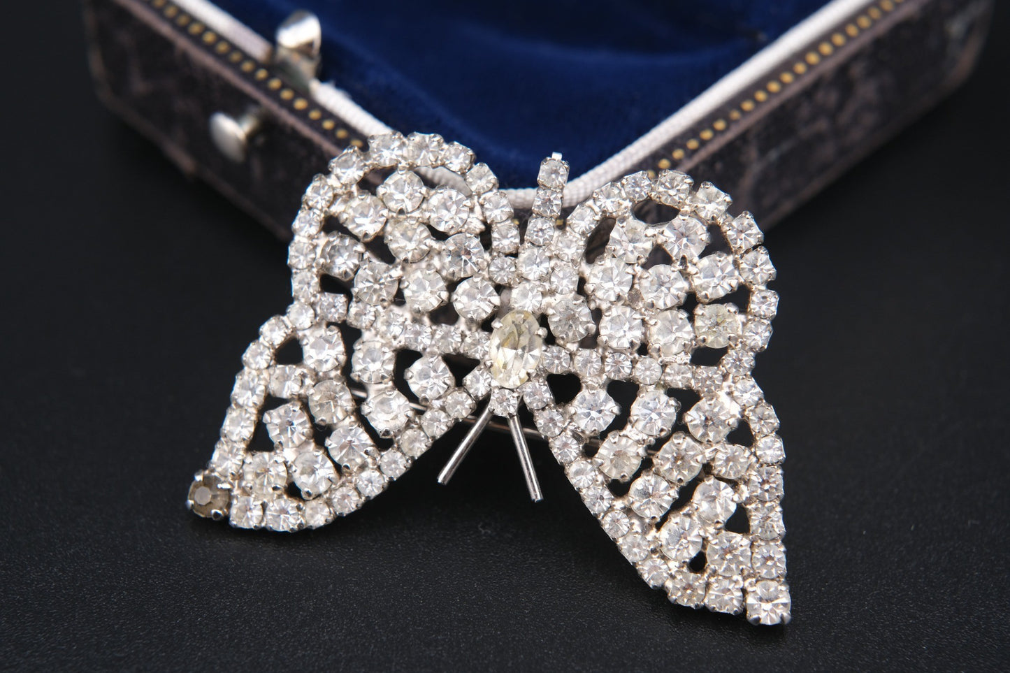 Vintage Monty Don Rhinestone Butterfly Brooch