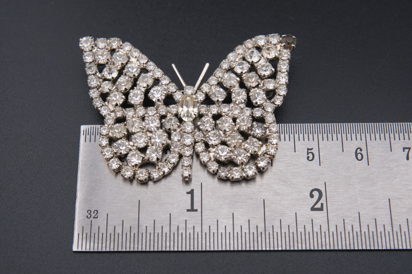 Vintage Monty Don Rhinestone Butterfly Brooch