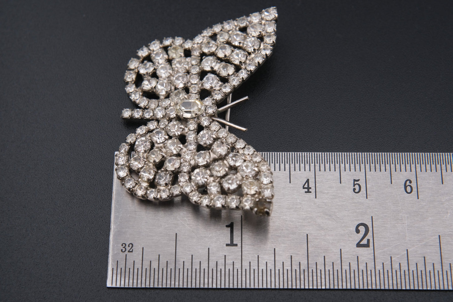 Vintage Monty Don Rhinestone Butterfly Brooch
