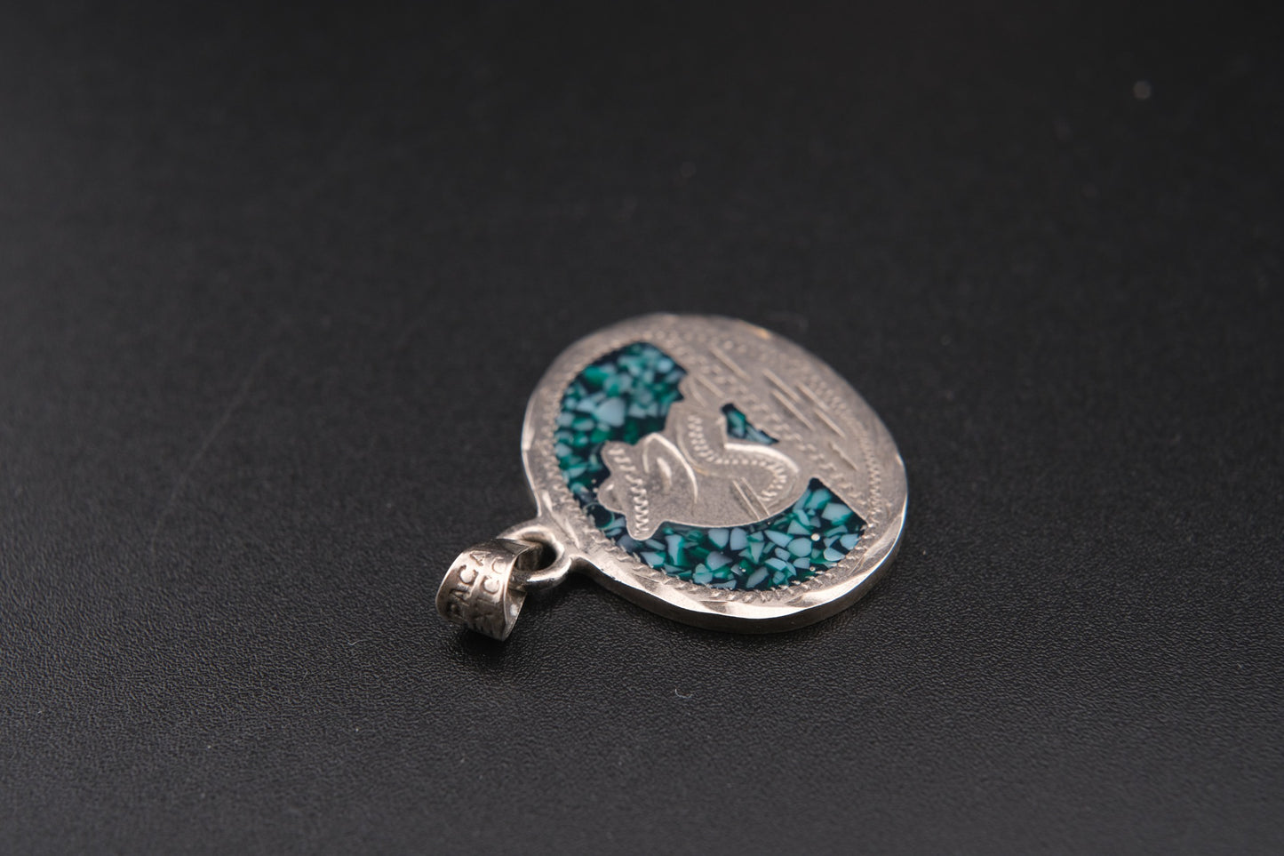 πͺ Vintage Mexican Double-Sided Pendant β Alpaca Silver with Abalone & Turquoise Inlay