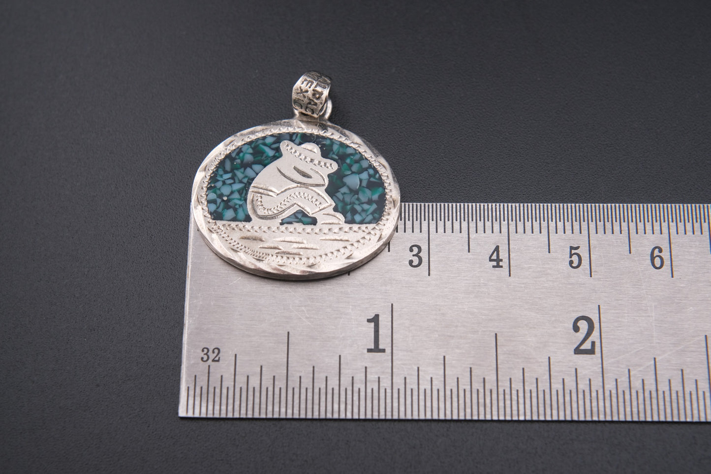 πͺ Vintage Mexican Double-Sided Pendant β Alpaca Silver with Abalone & Turquoise Inlay
