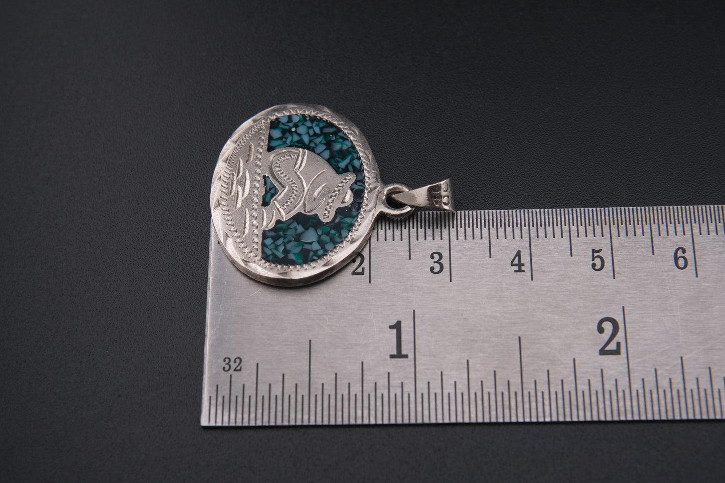 πͺ Vintage Mexican Double-Sided Pendant β Alpaca Silver with Abalone & Turquoise Inlay