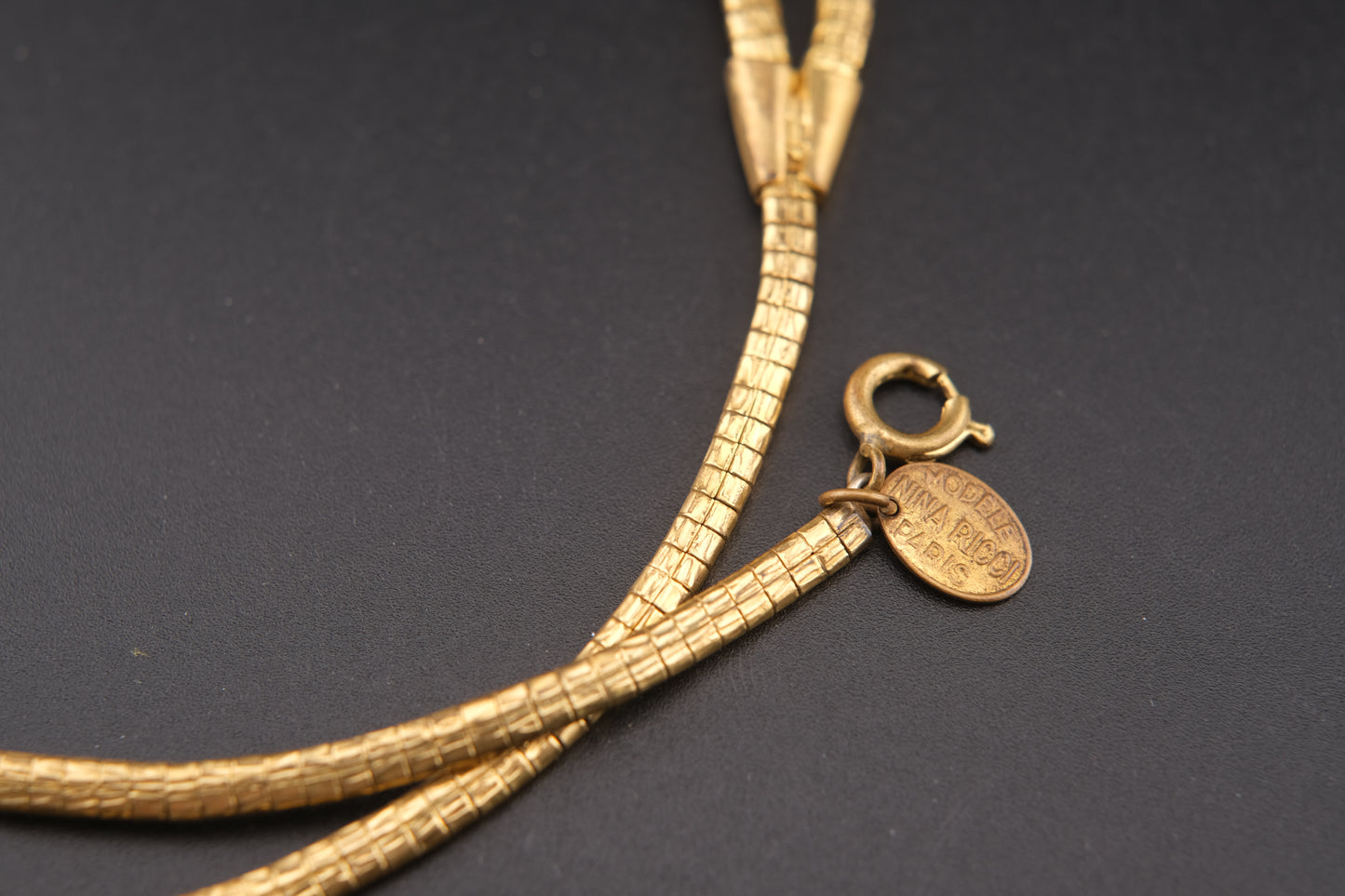 Vintage Nina Ricci Double-Strand Gold-Tone Choker Necklace