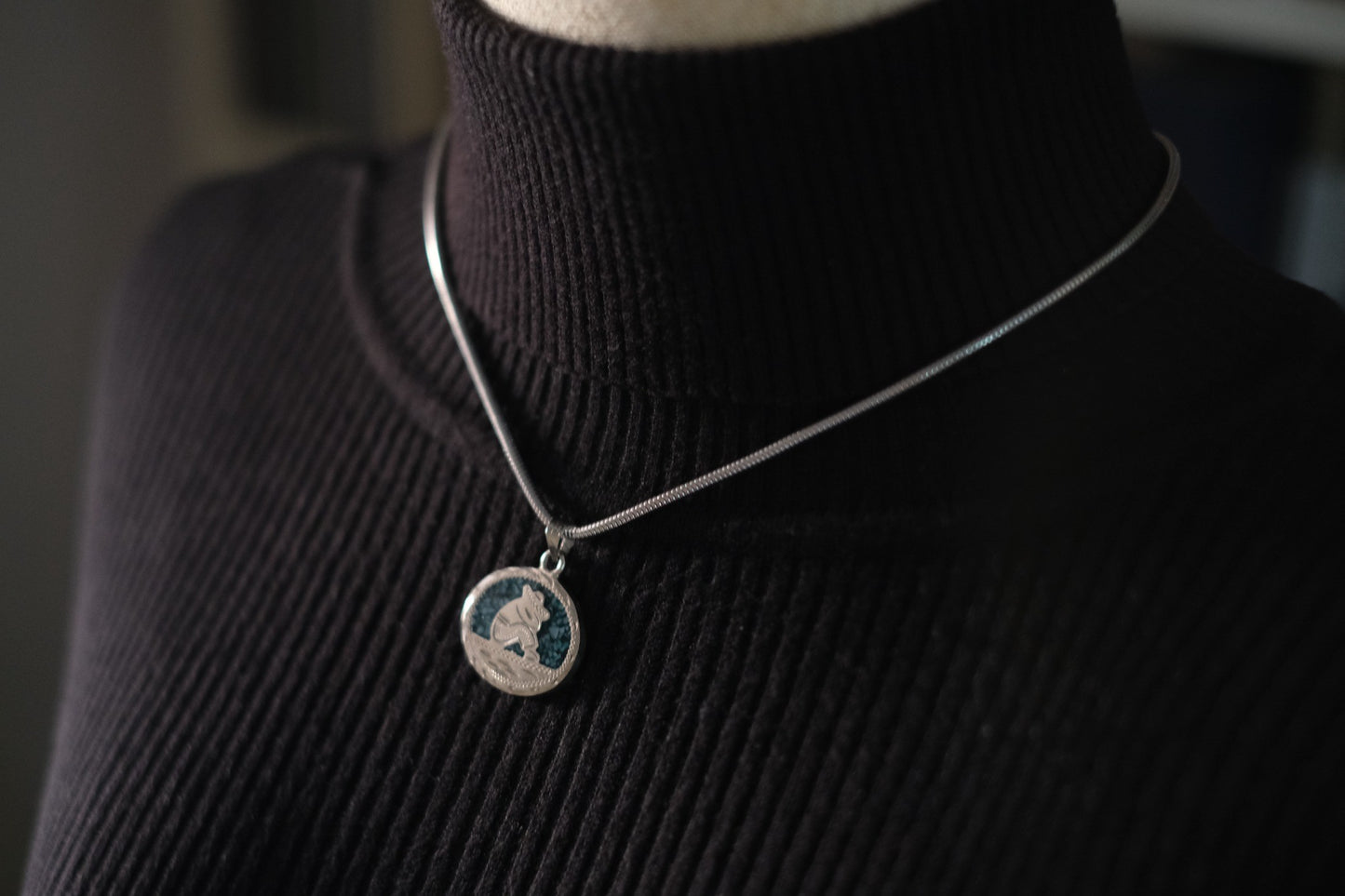 πͺ Vintage Mexican Double-Sided Pendant β Alpaca Silver with Abalone & Turquoise Inlay