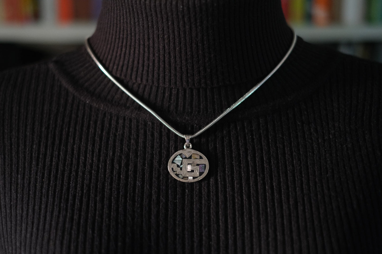 πͺ Vintage Mexican Double-Sided Pendant β Alpaca Silver with Abalone & Turquoise Inlay