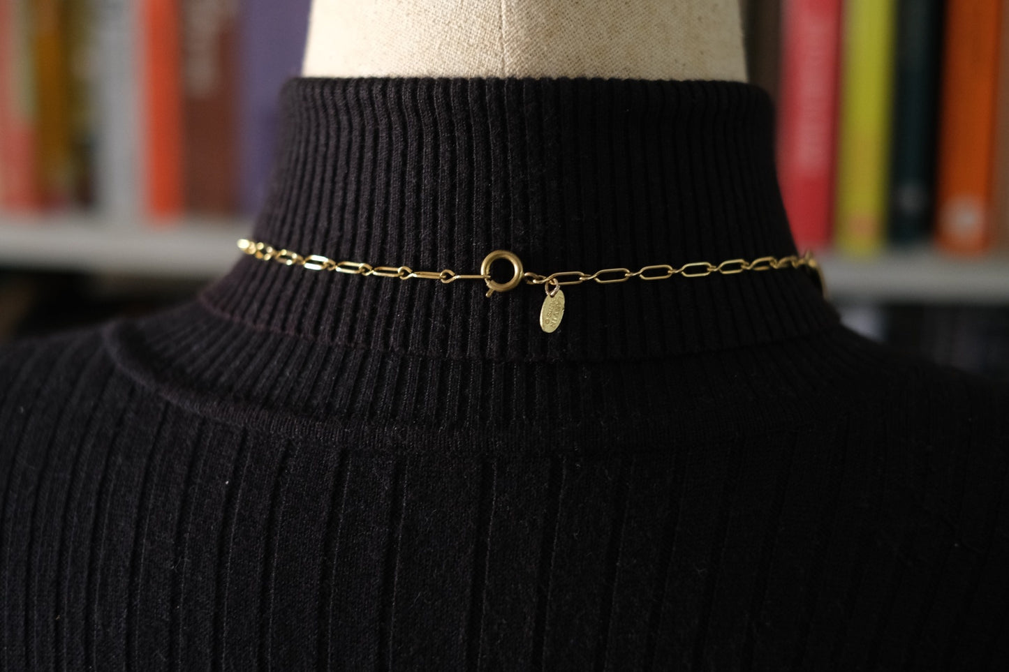 Vintage Lanvin Paris Red Resin & Gold-Tone Statement Necklace