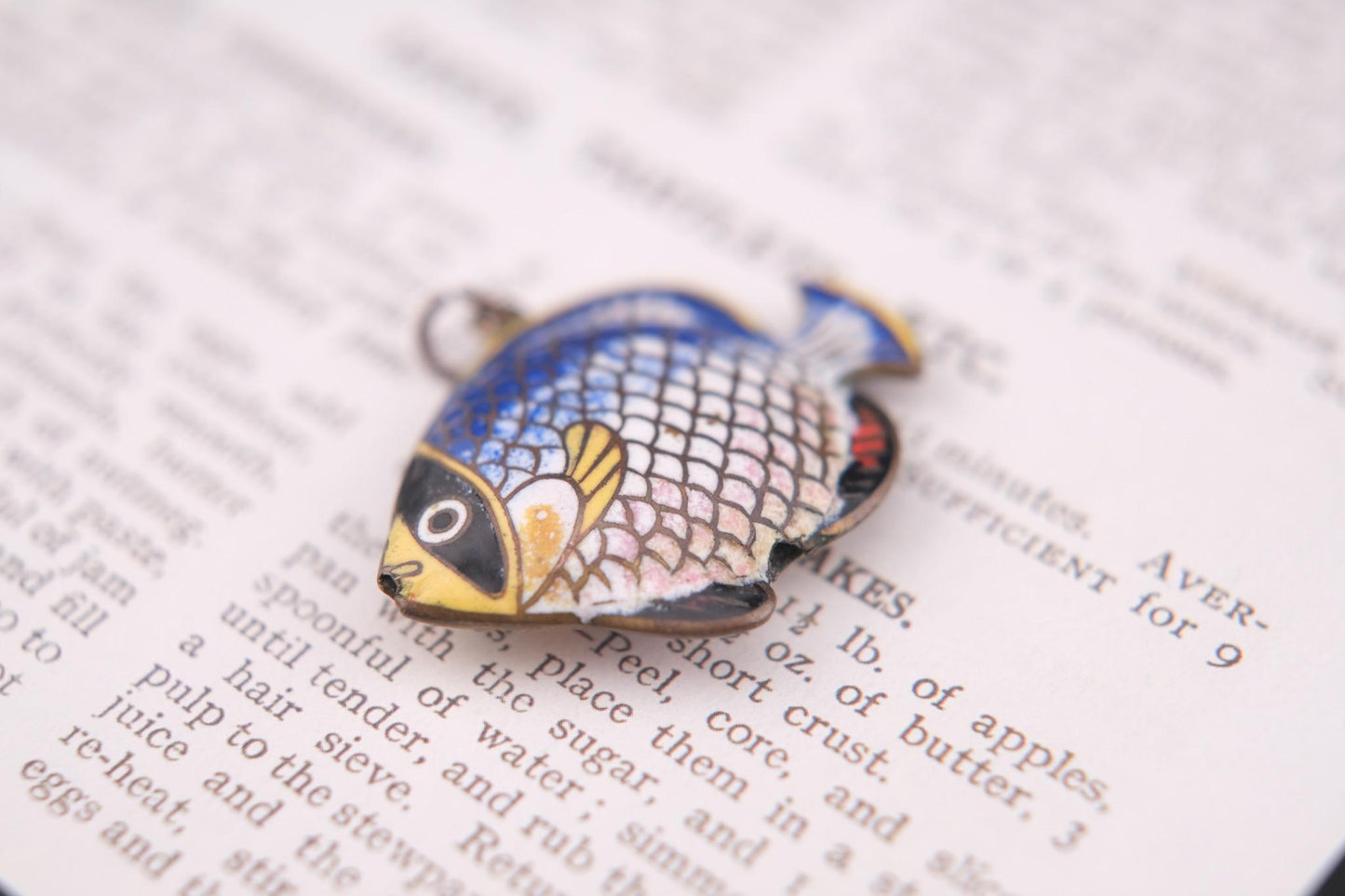 🐟Vintage Cloisonné Enamel Fish Pendant – Double-Sided Hand-Painted Tropical Design