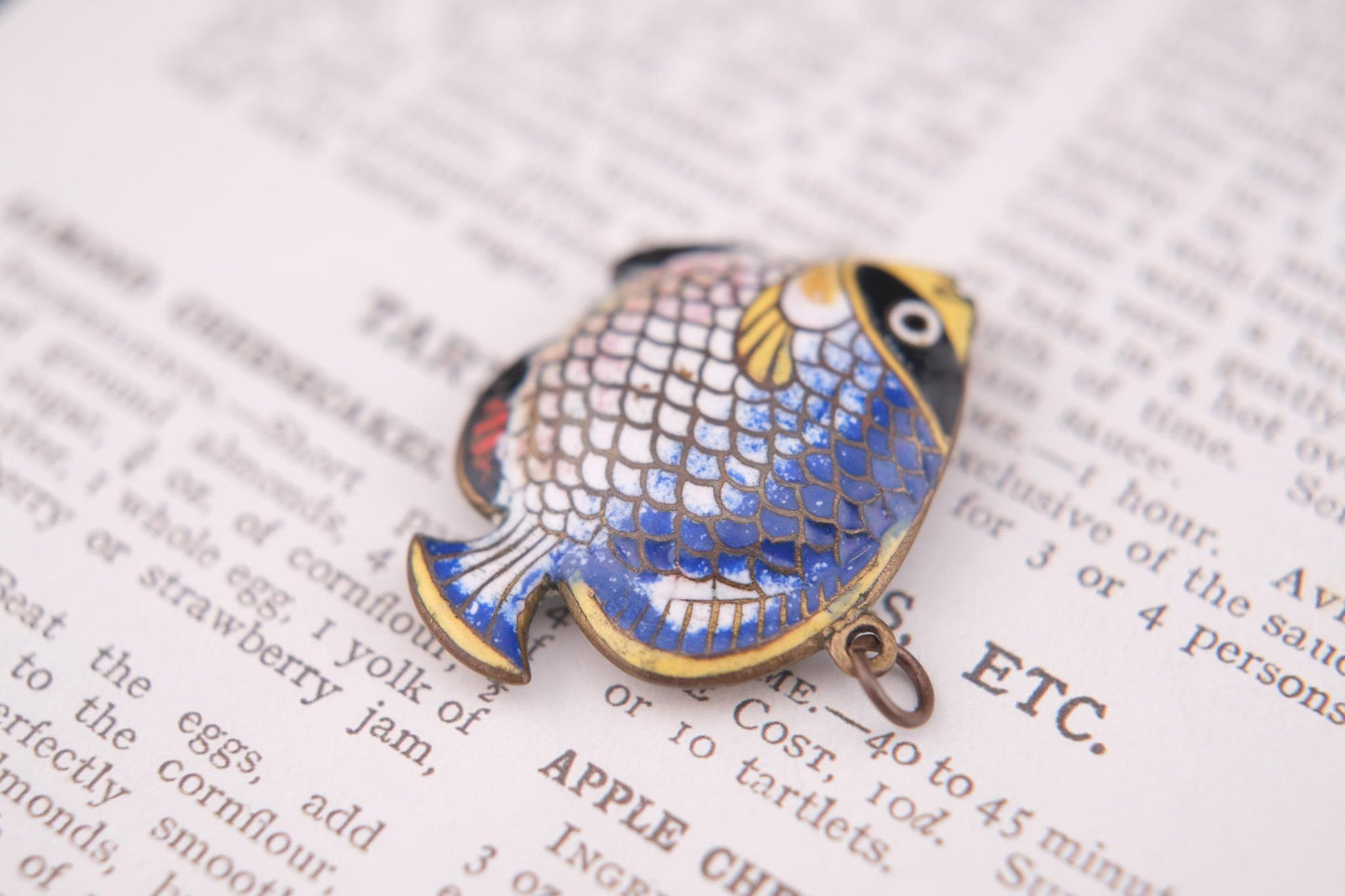 🐟Vintage Cloisonné Enamel Fish Pendant – Double-Sided Hand-Painted Tropical Design