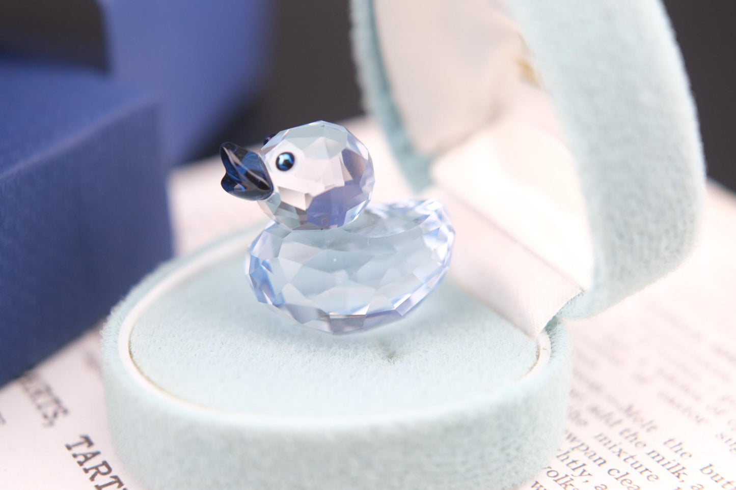 Swarovski Crystal Duck Figurine – Light Blue with Original Box