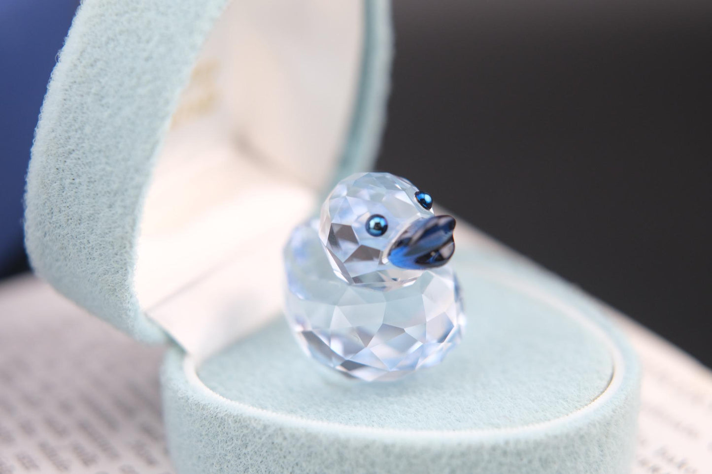 Swarovski Crystal Duck Figurine – Light Blue with Original Box