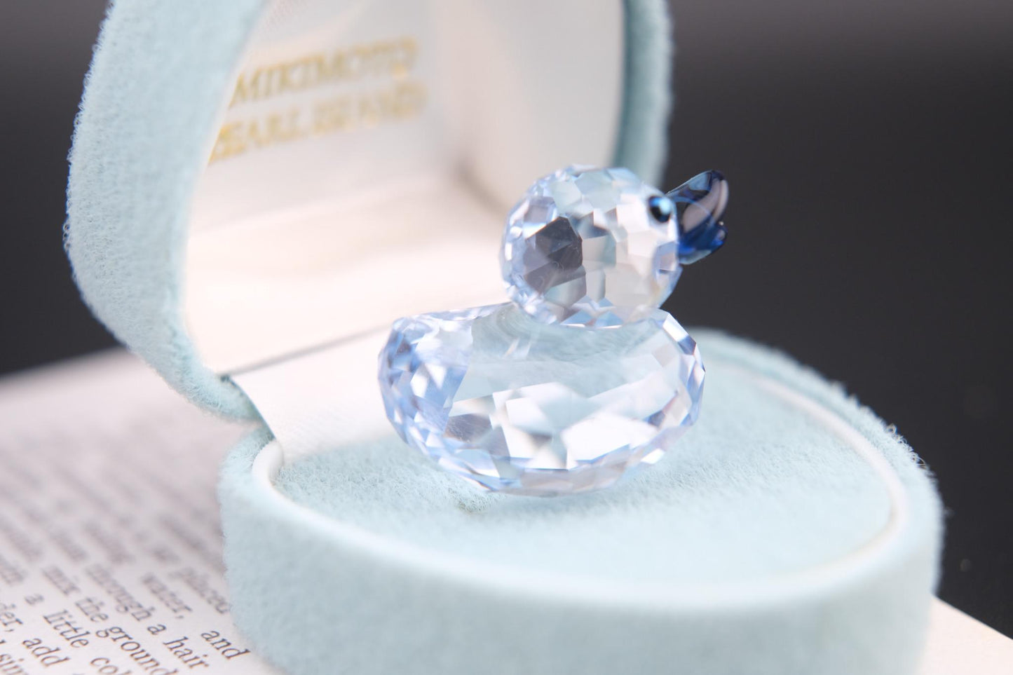 Swarovski Crystal Duck Figurine – Light Blue with Original Box