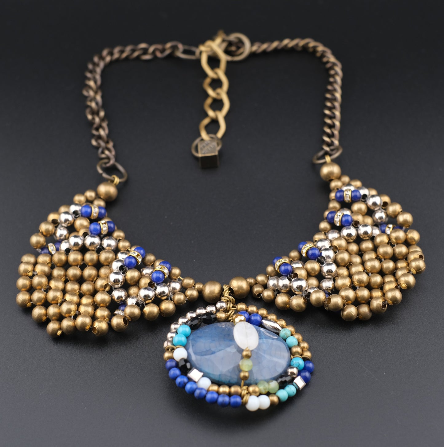 Pam Hiran for Anthropologie Beaded Bib Collar Necklace