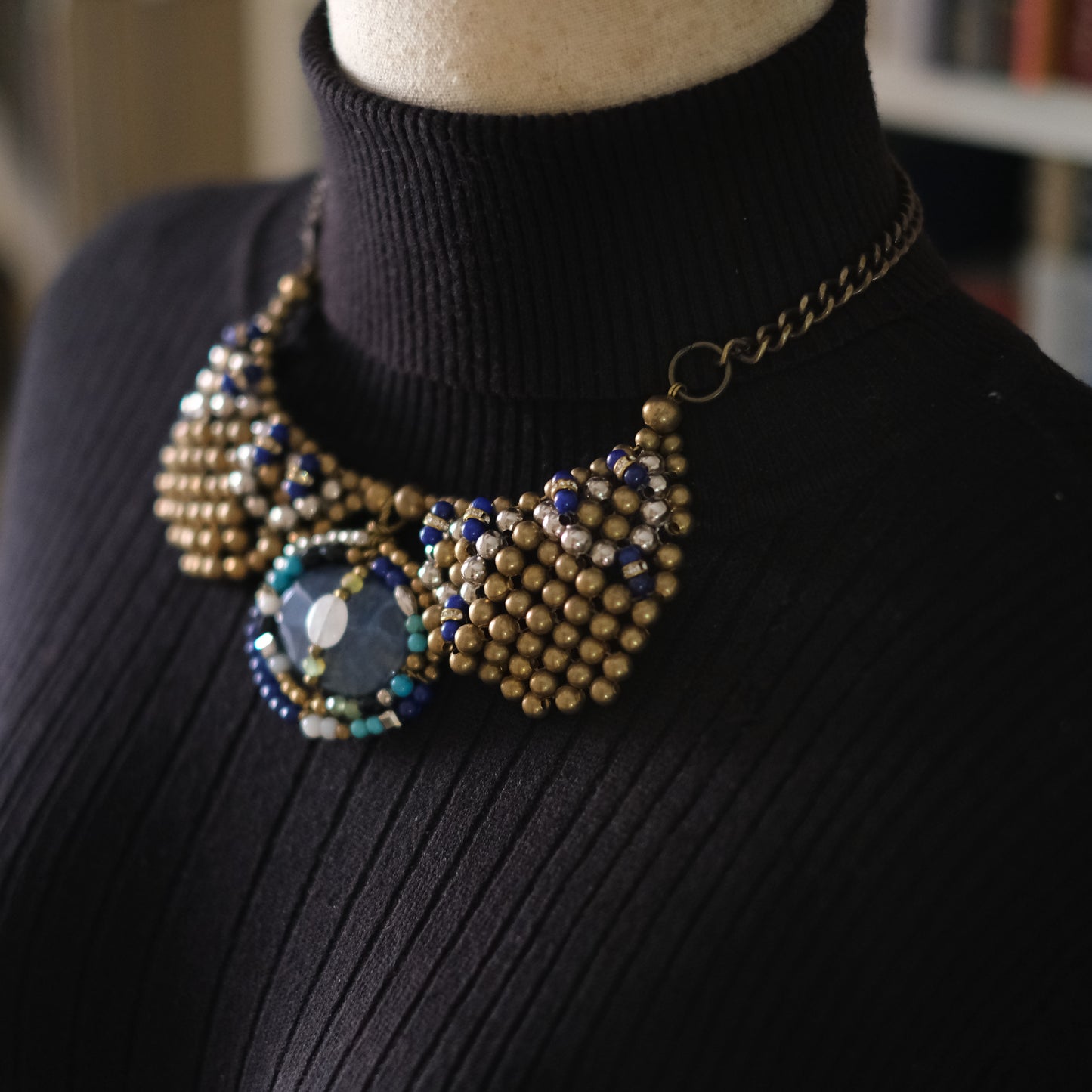 Pam Hiran for Anthropologie Beaded Bib Collar Necklace