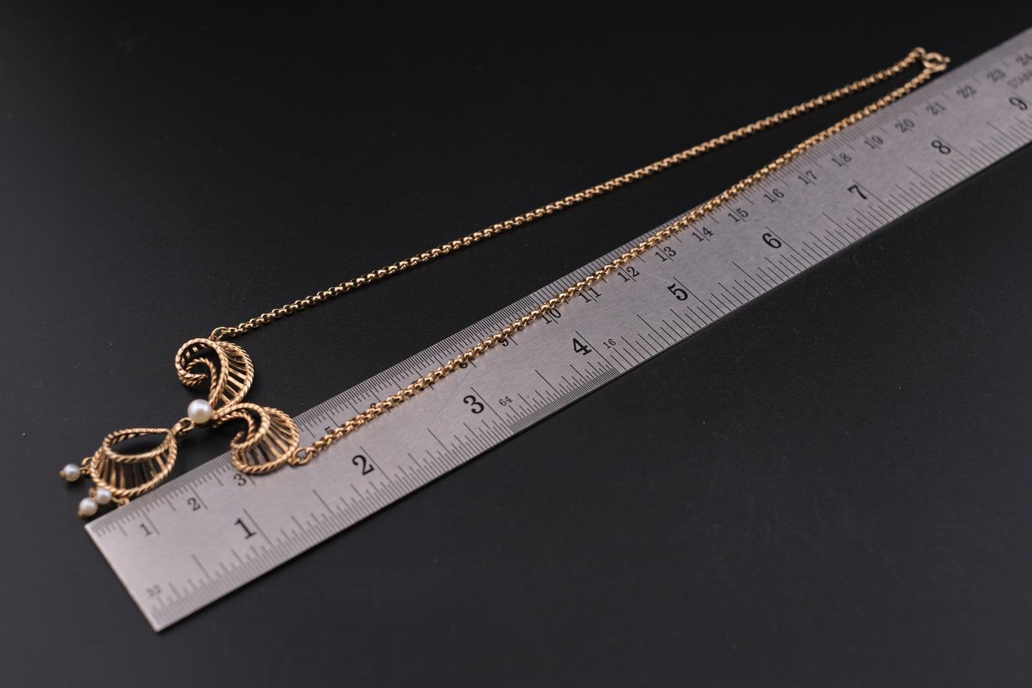 Vintage Vandell 12K Gold-Filled Necklace & Earrings Set with Faux Pearls