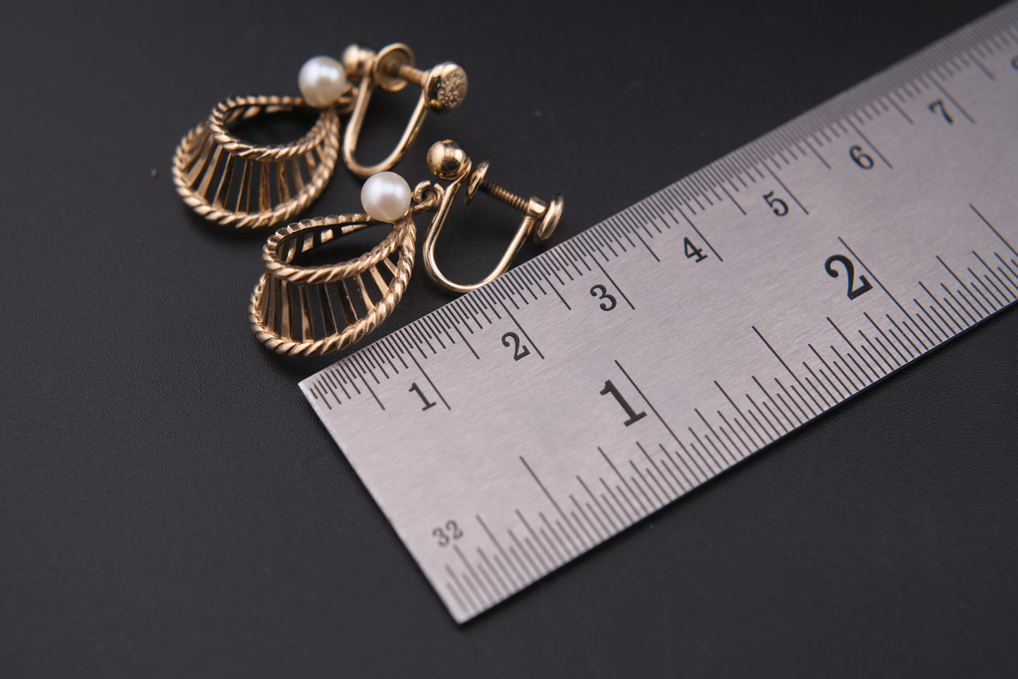 Vintage Vandell 12K Gold-Filled Necklace & Earrings Set with Faux Pearls