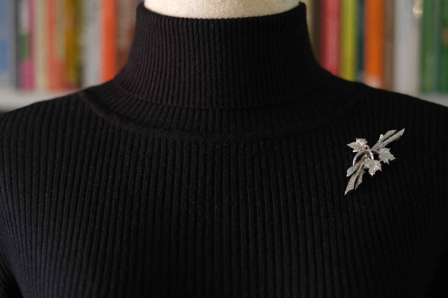 Marcel Boucher Maple Leaf Brooch – Silver-Tone Textured Leaves with Dimensional Branch Design