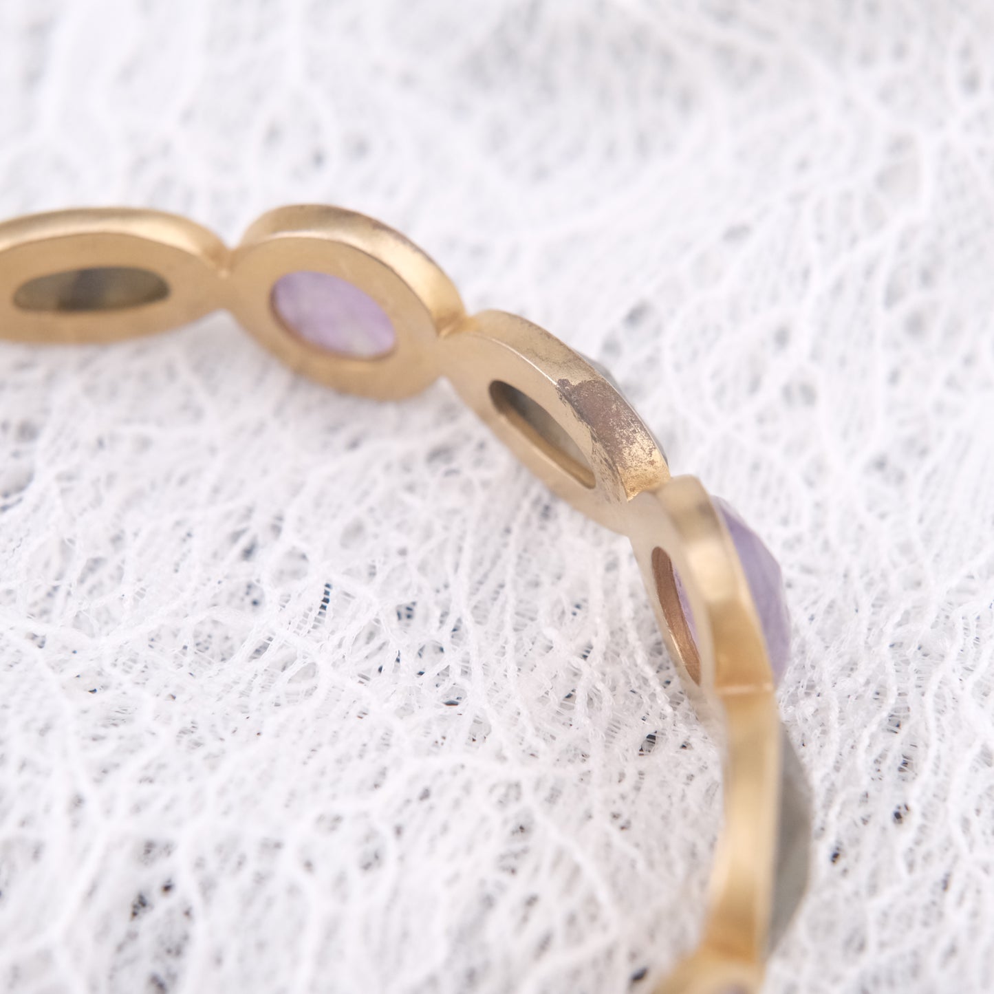 Vintage Lucas Jack Amethyst & Labradorite Bracelet – Gold-Tone Setting