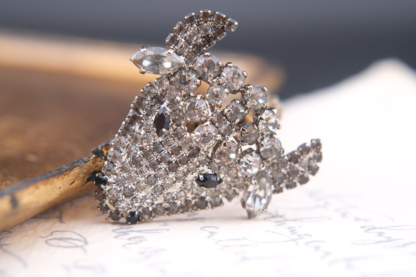 Vintage Monty Don Rhinestone Bull Head Brooch
