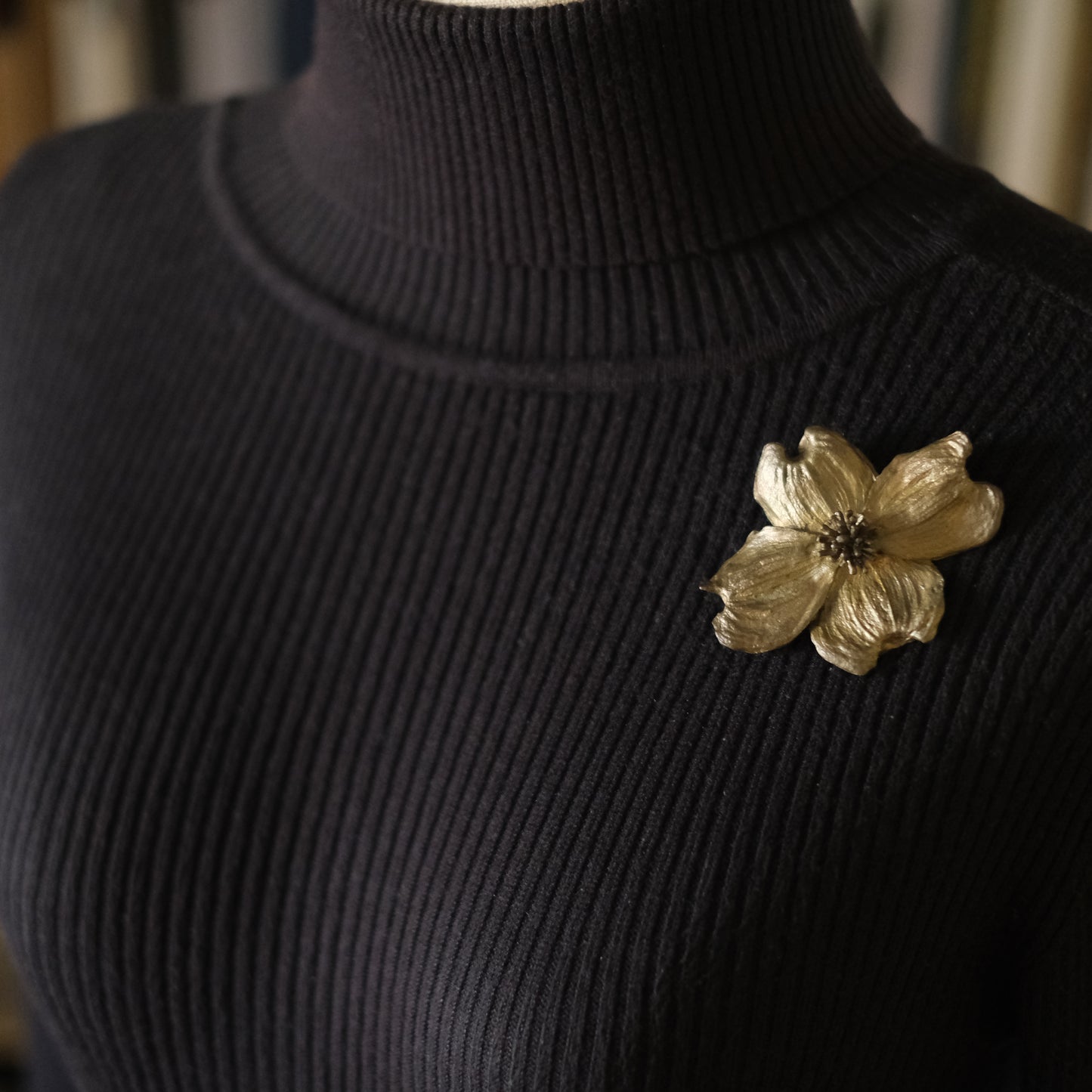 Michael Michaud Dogwood Brooch – Bronze with Silver & Copper Plated Petals