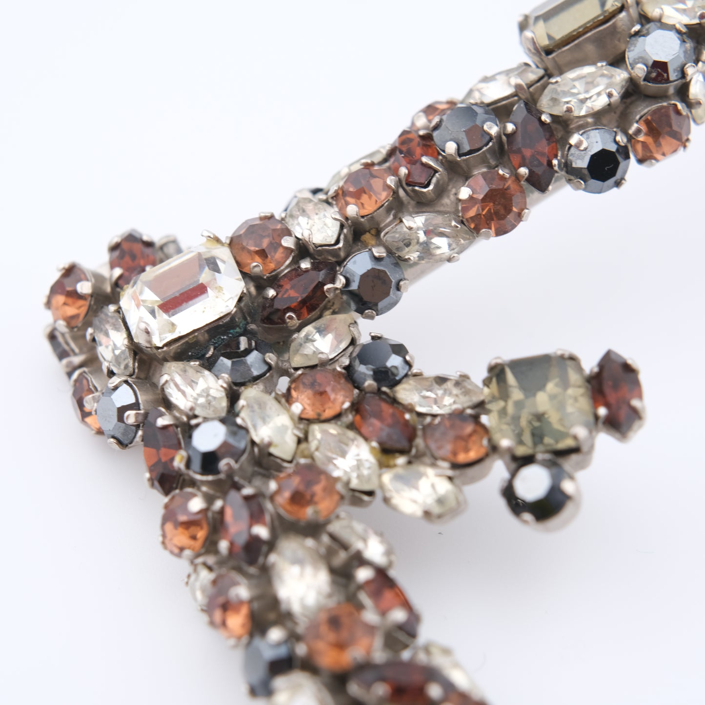Vintage Cascio Bijoux Italy Rhinestone-Encrusted Square Collar Necklace – 1970s Statement Piece