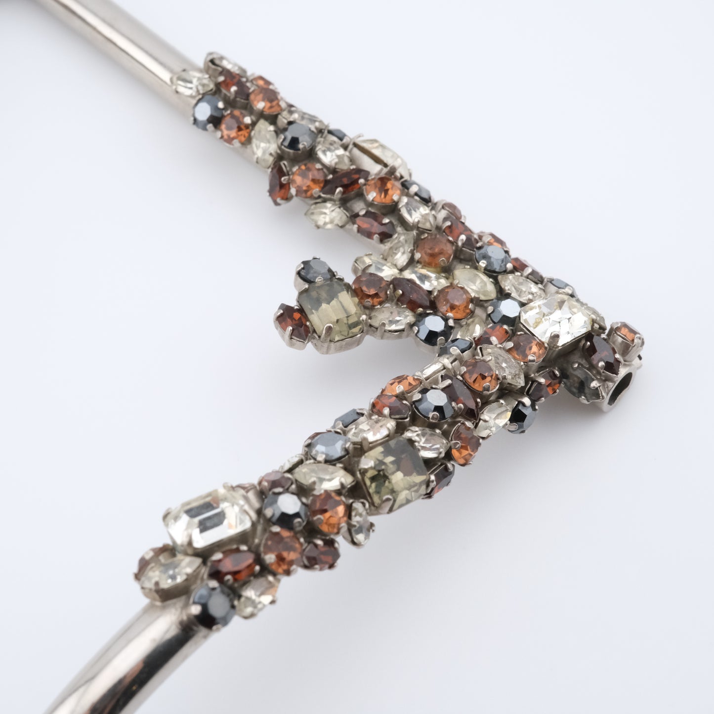 Vintage Cascio Bijoux Italy Rhinestone-Encrusted Square Collar Necklace – 1970s Statement Piece