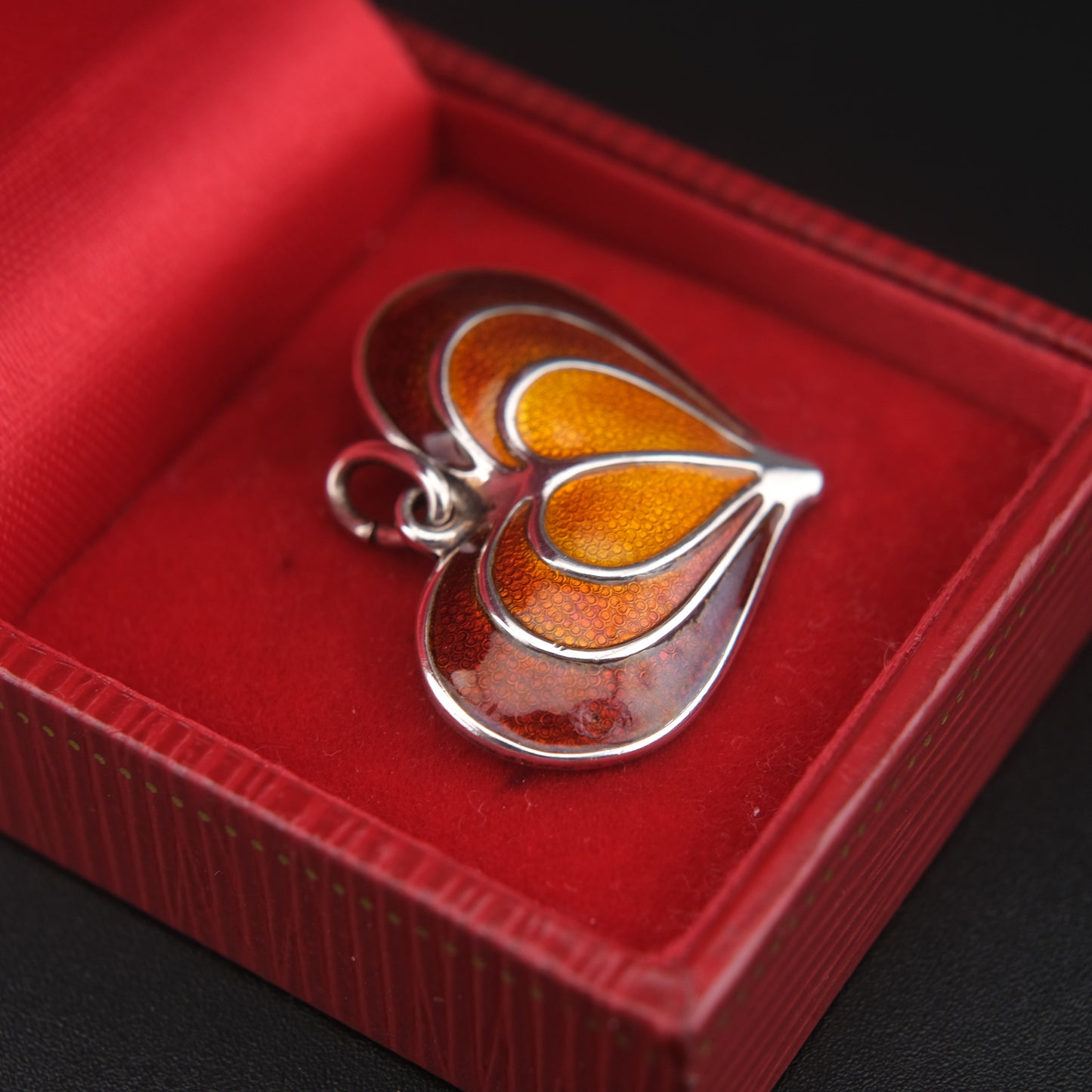 David-Andersen Norway Sterling Silver Enamel Heart Pendant