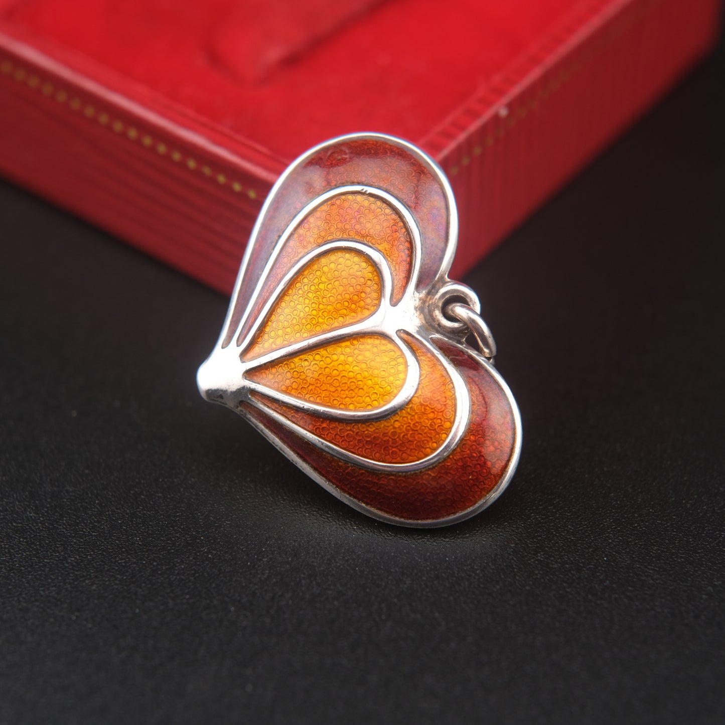 David-Andersen Norway Sterling Silver Enamel Heart Pendant