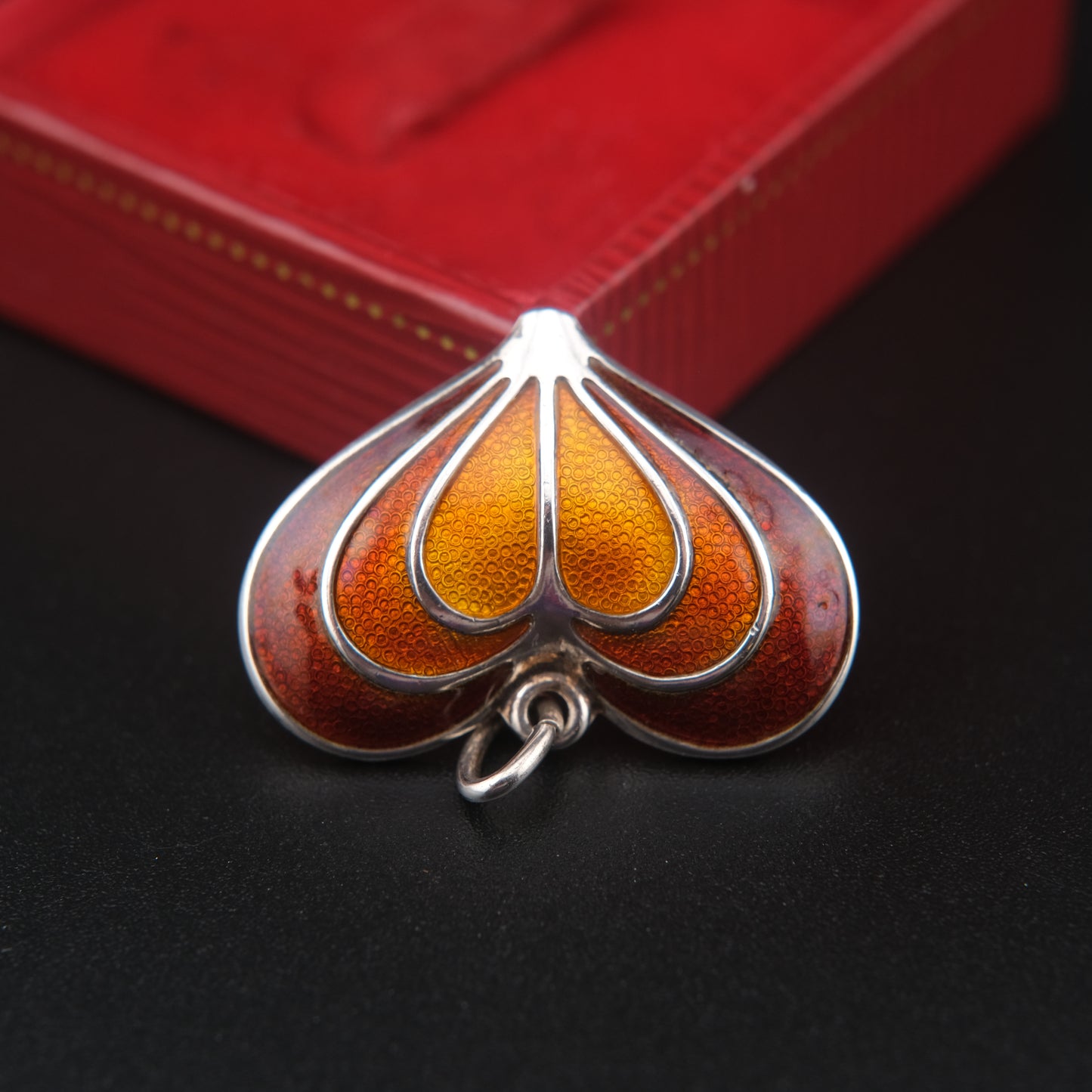 David-Andersen Norway Sterling Silver Enamel Heart Pendant