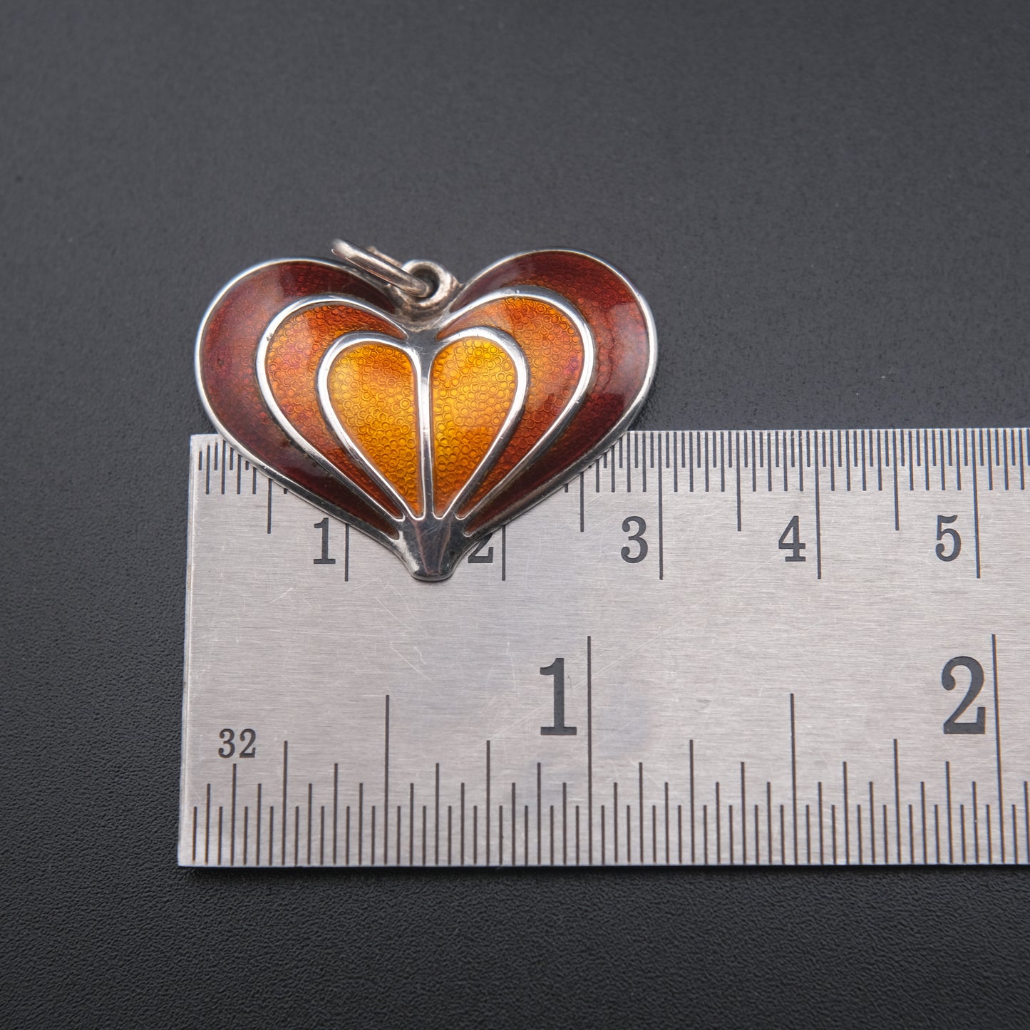 David-Andersen Norway Sterling Silver Enamel Heart Pendant