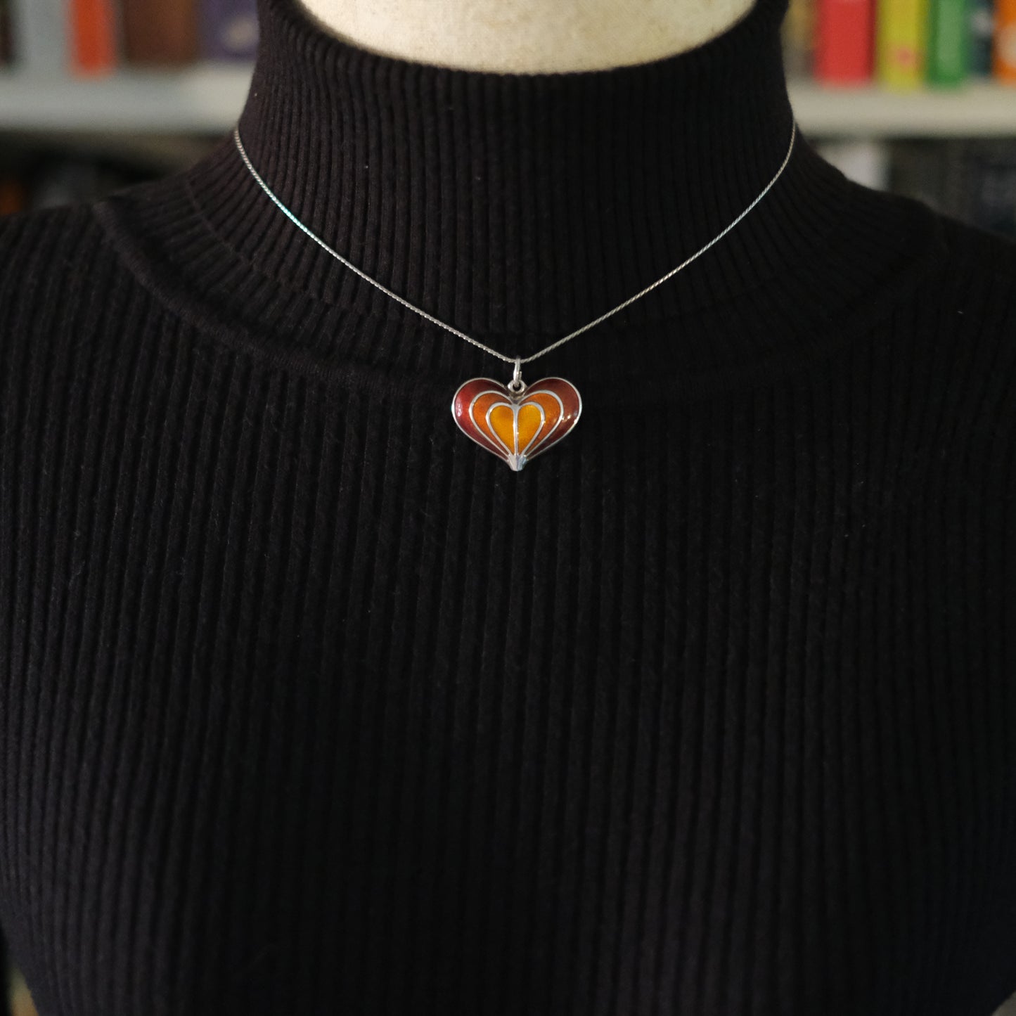 David-Andersen Norway Sterling Silver Enamel Heart Pendant