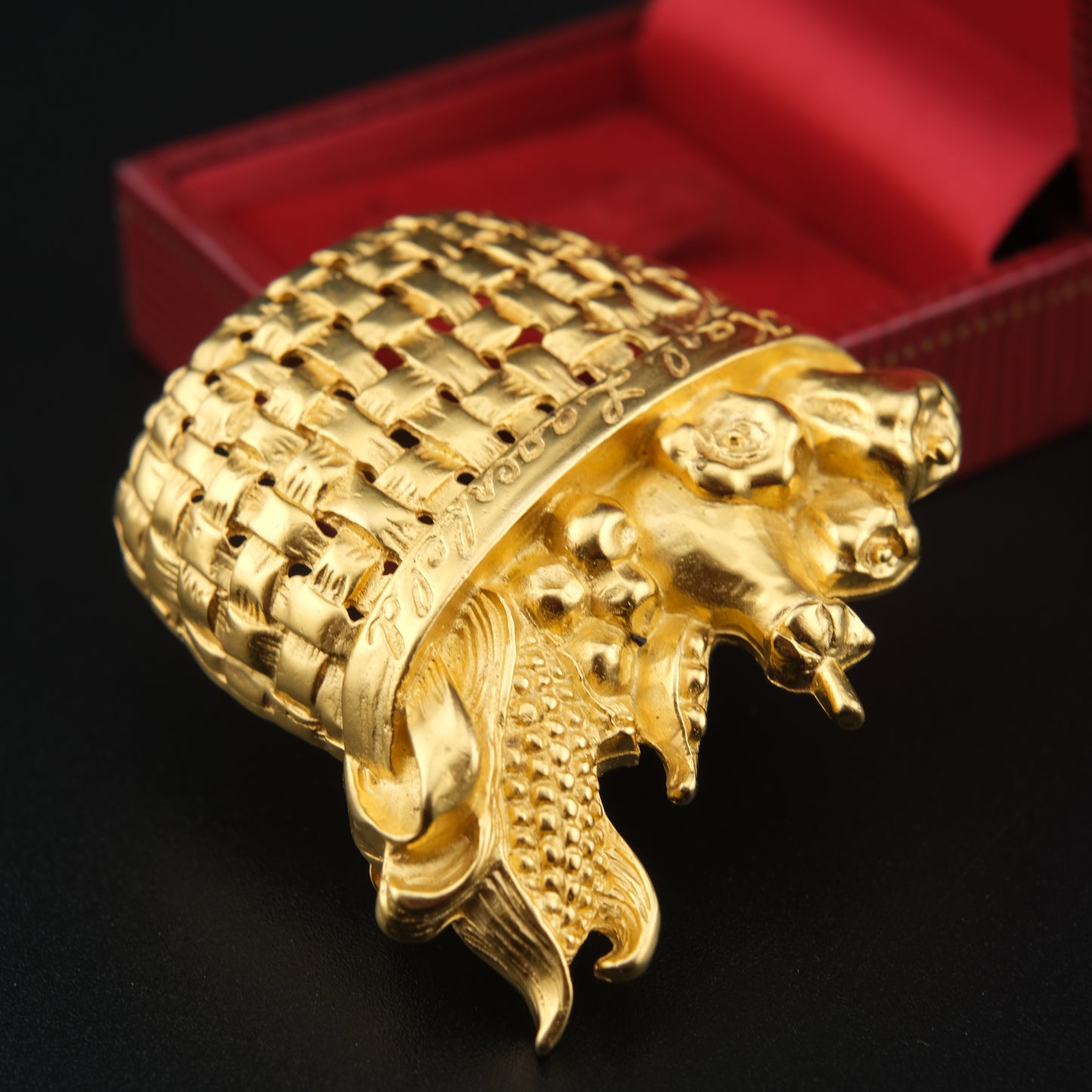 Karl Lagerfeld Gold-Tone Woven Harvest Basket Brooch