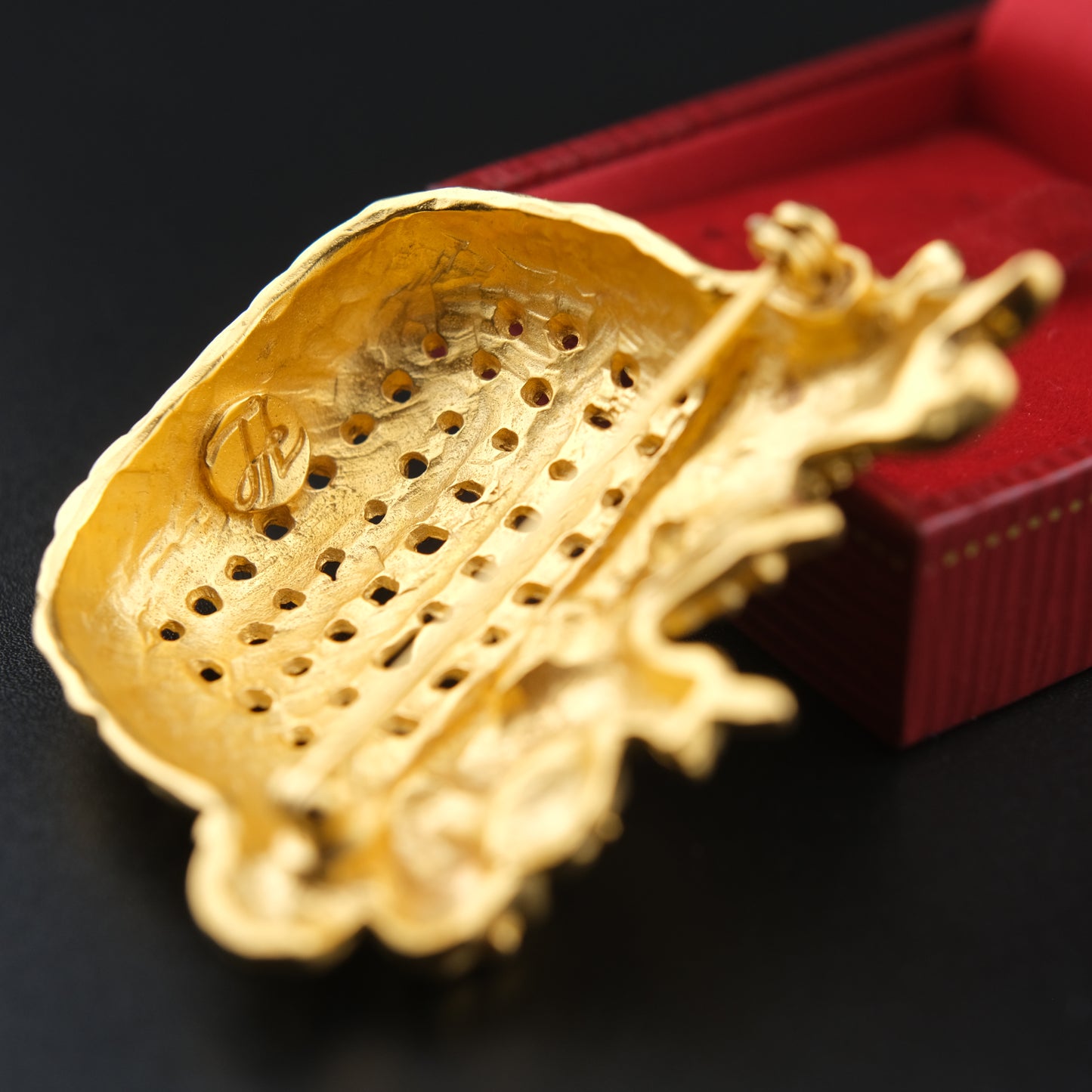Karl Lagerfeld Gold-Tone Woven Harvest Basket Brooch