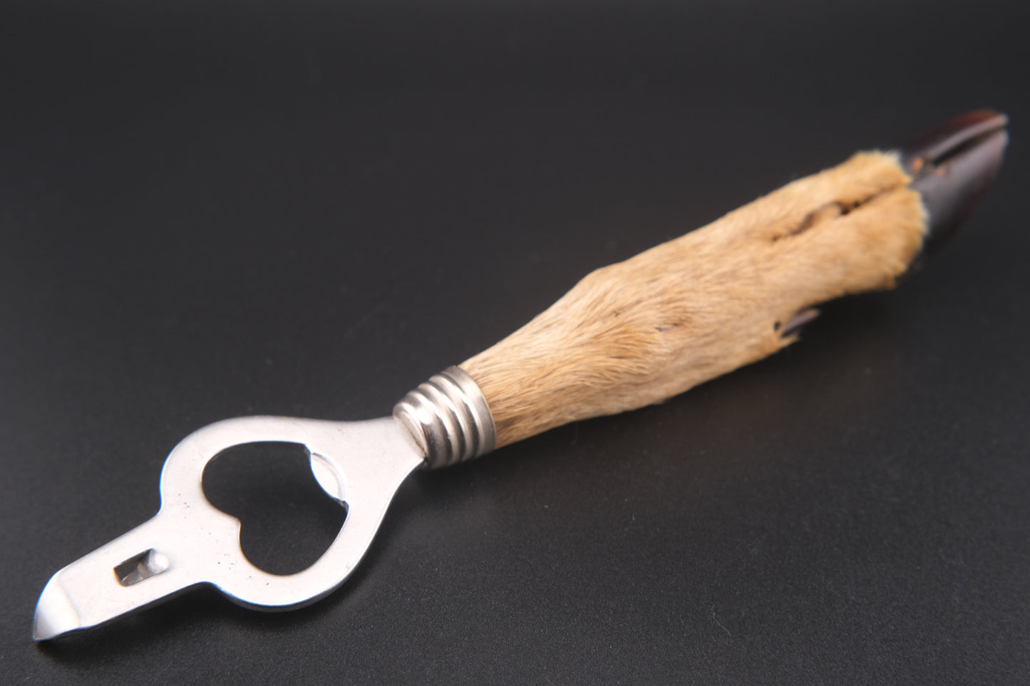 Vintage Deer Hoof Bottle Opener – Rustic Taxidermy Handle – 8" Lodge Bar Tool – Good Luck Gift for New Home or Man Cave
