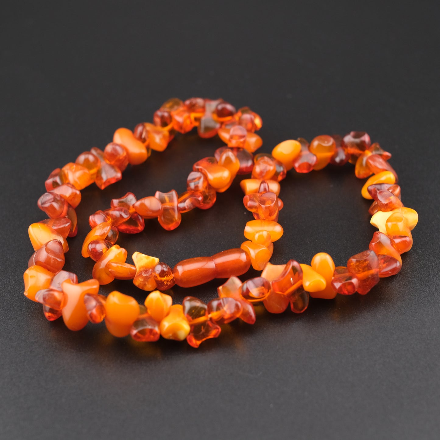 Fiery Baltic Amber Nugget Necklace – Butterscotch, Cognac & Honey Tones (34g, 18")