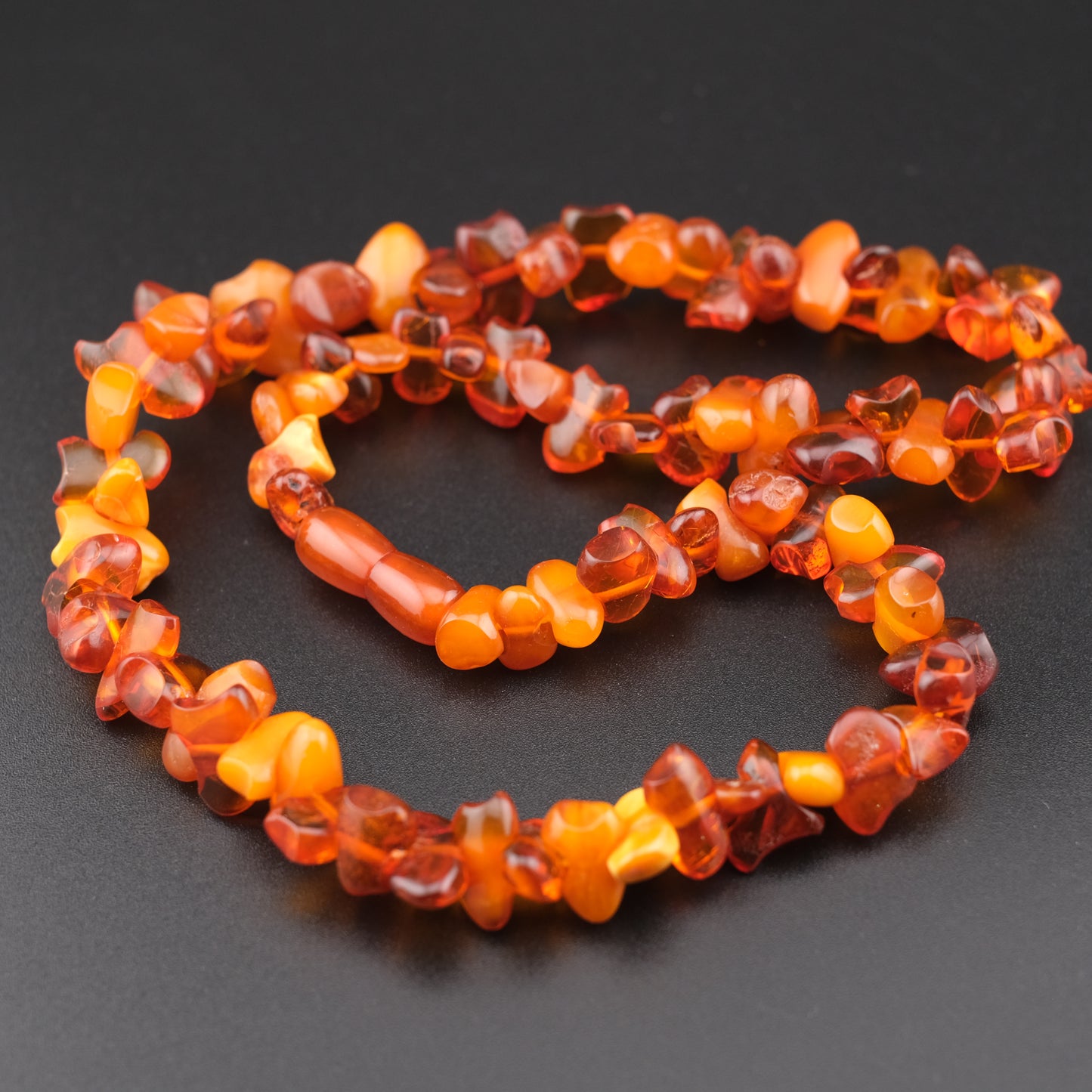 Fiery Baltic Amber Nugget Necklace – Butterscotch, Cognac & Honey Tones (34g, 18")