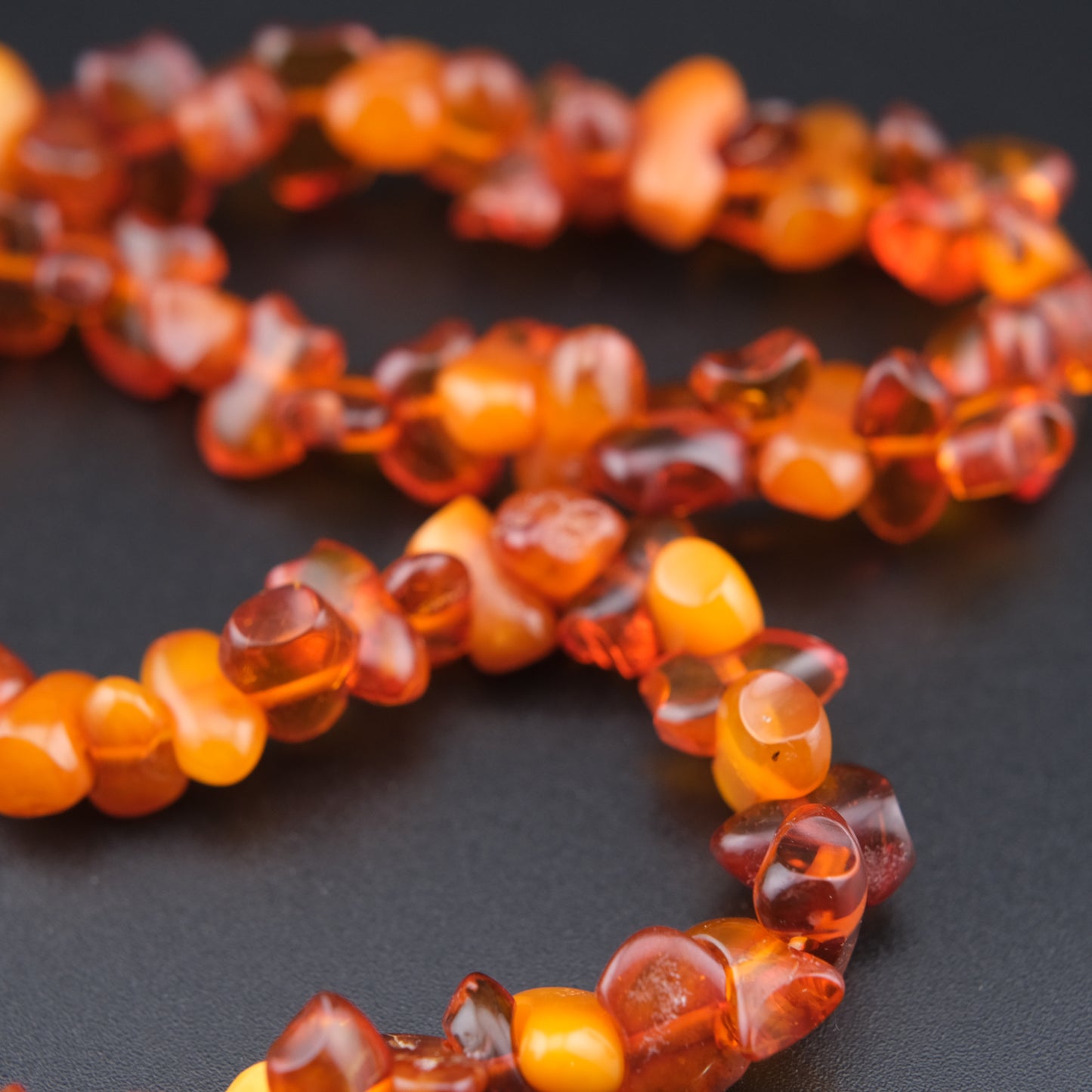 Fiery Baltic Amber Nugget Necklace – Butterscotch, Cognac & Honey Tones (34g, 18")