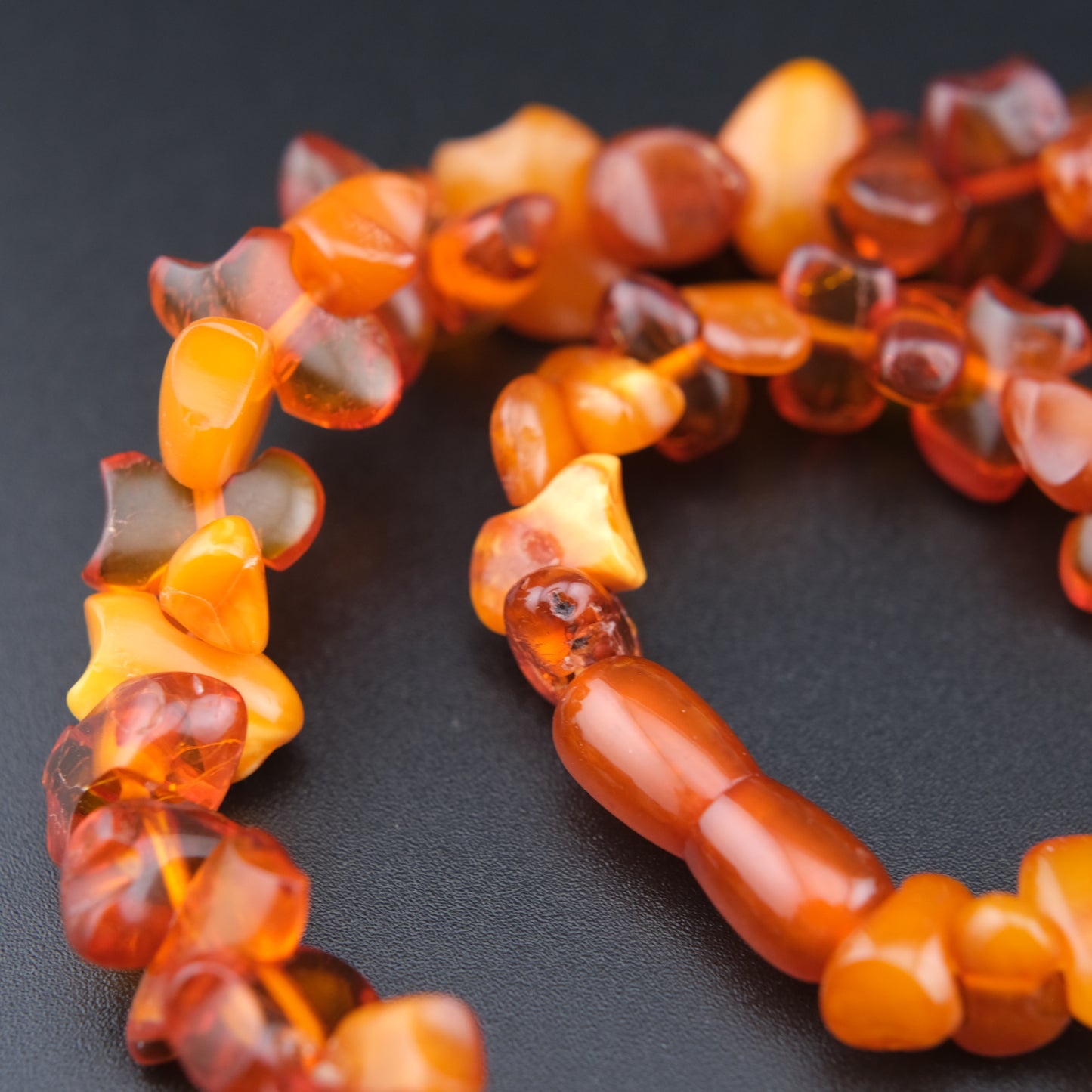 Fiery Baltic Amber Nugget Necklace – Butterscotch, Cognac & Honey Tones (34g, 18")
