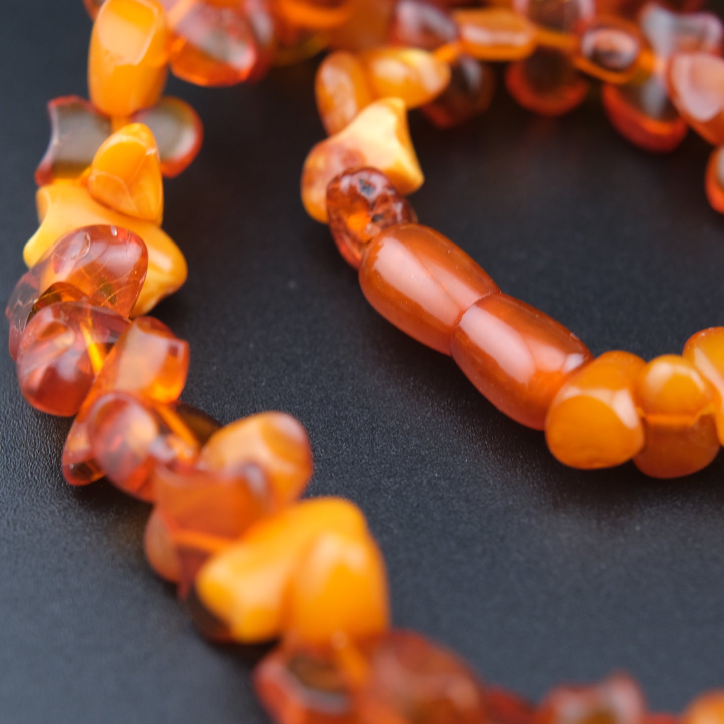 Fiery Baltic Amber Nugget Necklace – Butterscotch, Cognac & Honey Tones (34g, 18")