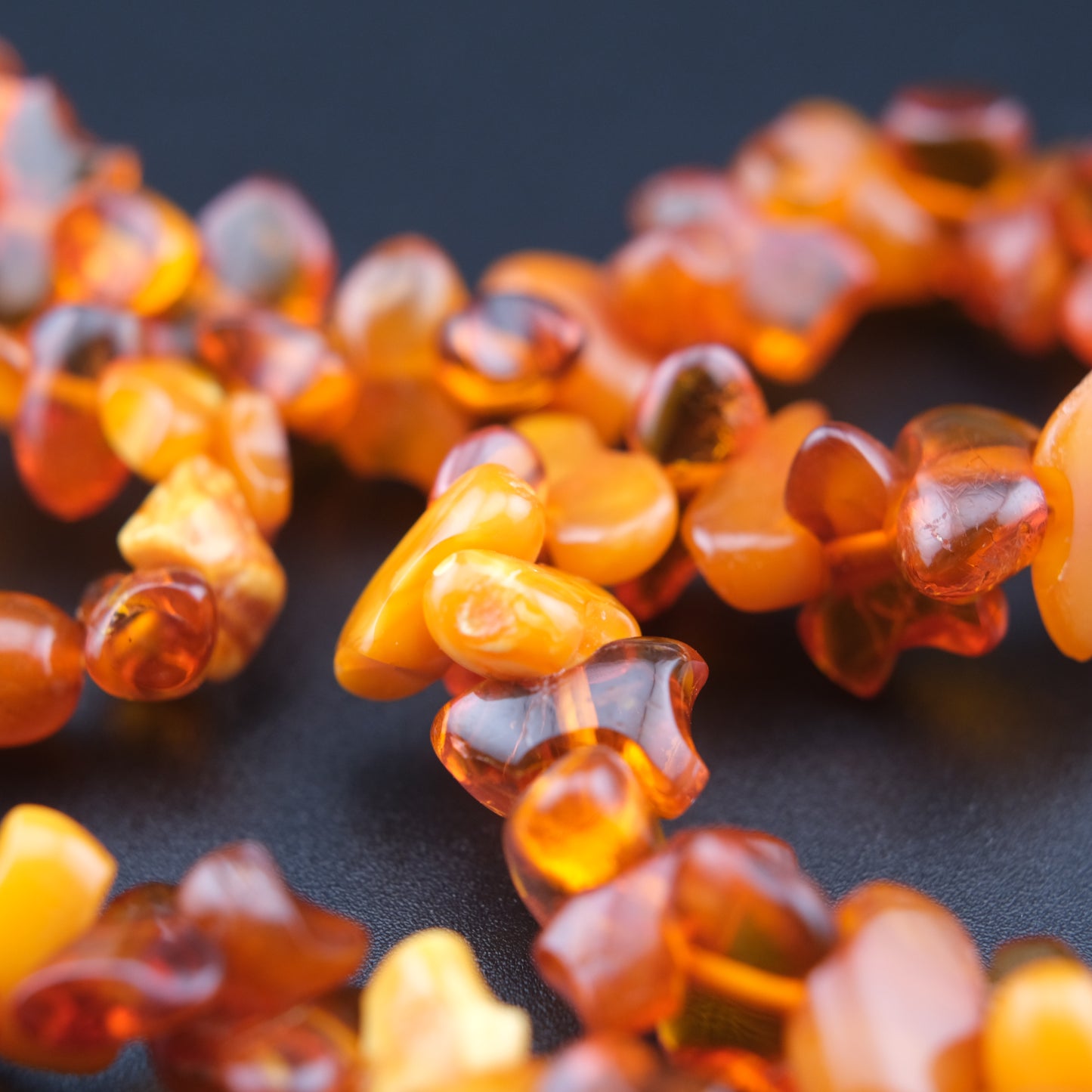 Fiery Baltic Amber Nugget Necklace – Butterscotch, Cognac & Honey Tones (34g, 18")